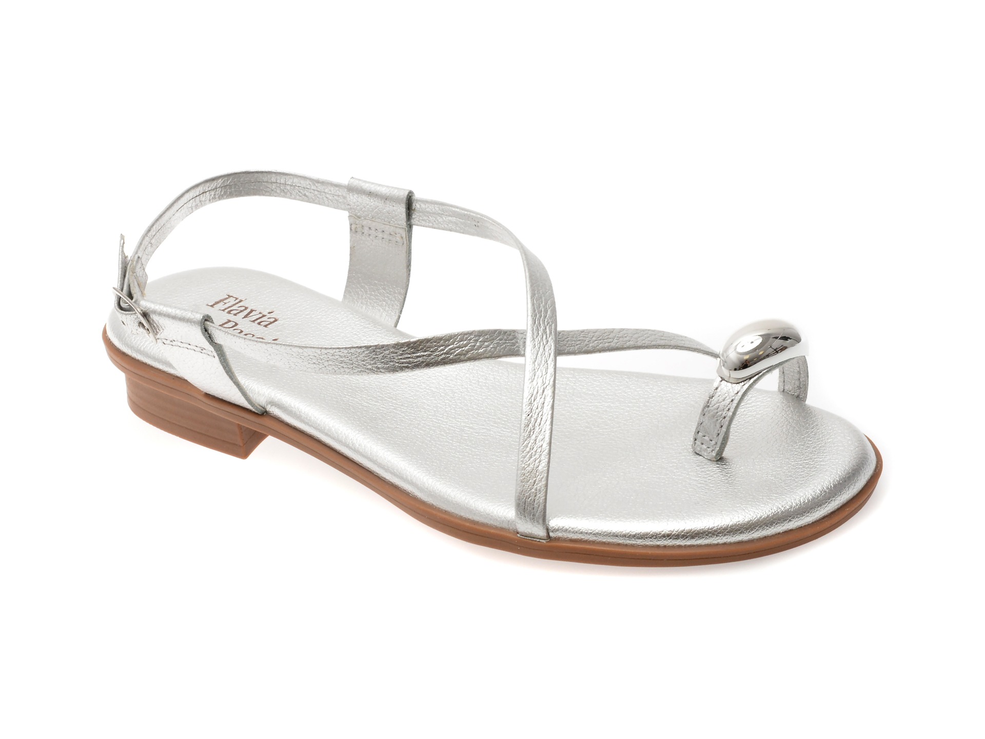 Sandale FLAVIA PASSINI argintii, 365603, din piele naturala 1 Sandale FLAVIA PASSINI argintii