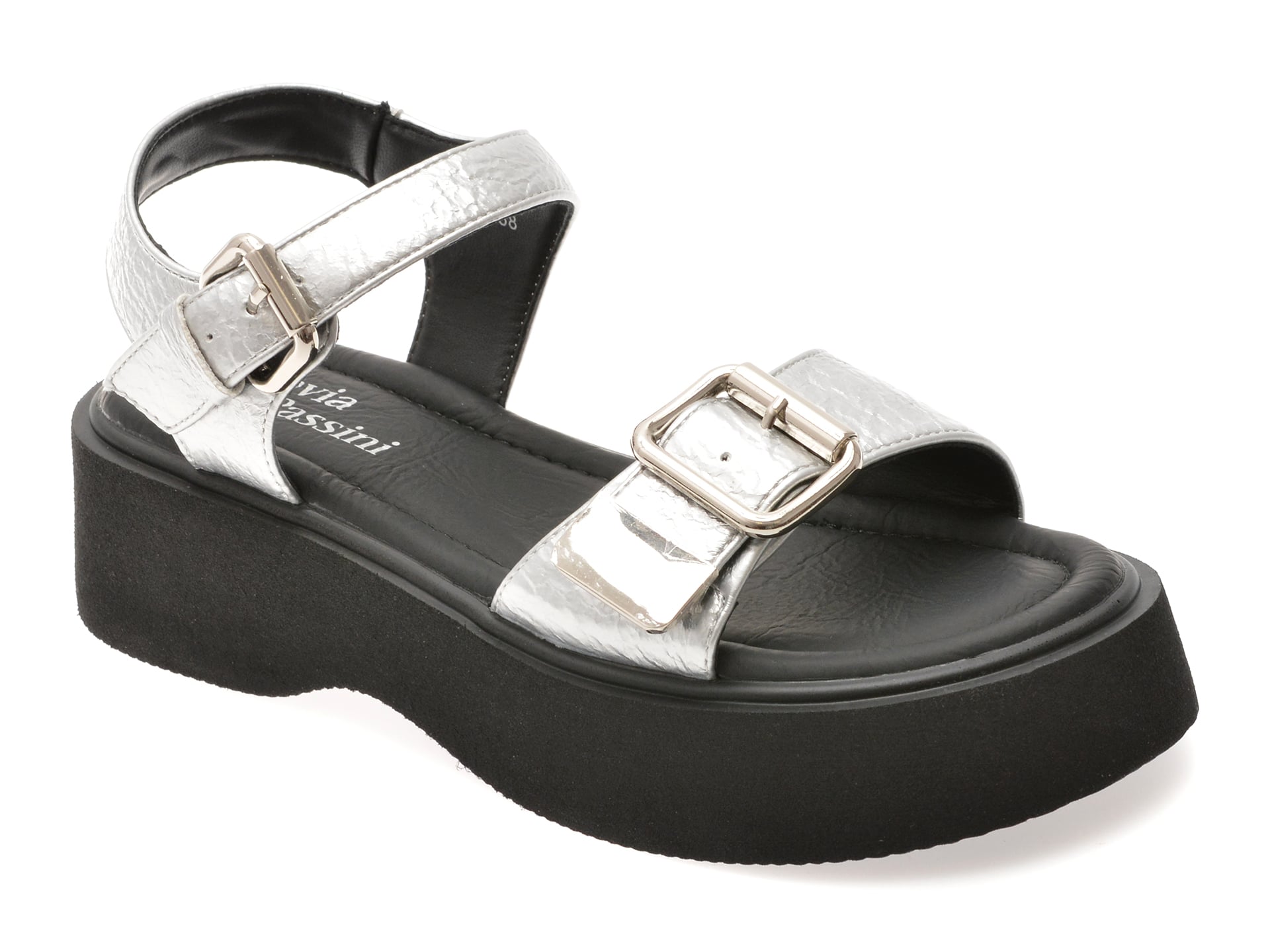 Sandale FLAVIA PASSINI argintii, 51117, din piele ecologica 1 Sandale FLAVIA PASSINI argintii