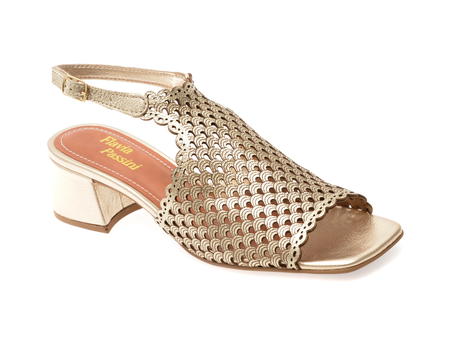 Sandale FLAVIA PASSINI aurii, 356719, din piele naturala 1 Sandale FLAVIA PASSINI aurii