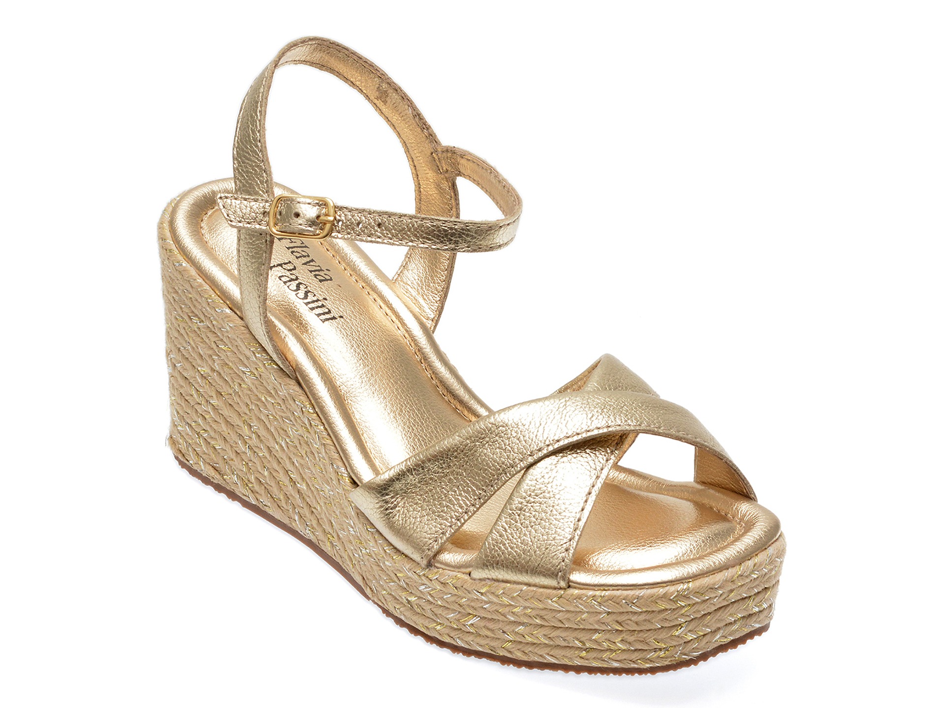 Sandale FLAVIA PASSINI aurii, 357601, din piele naturala 1 Sandale FLAVIA PASSINI aurii