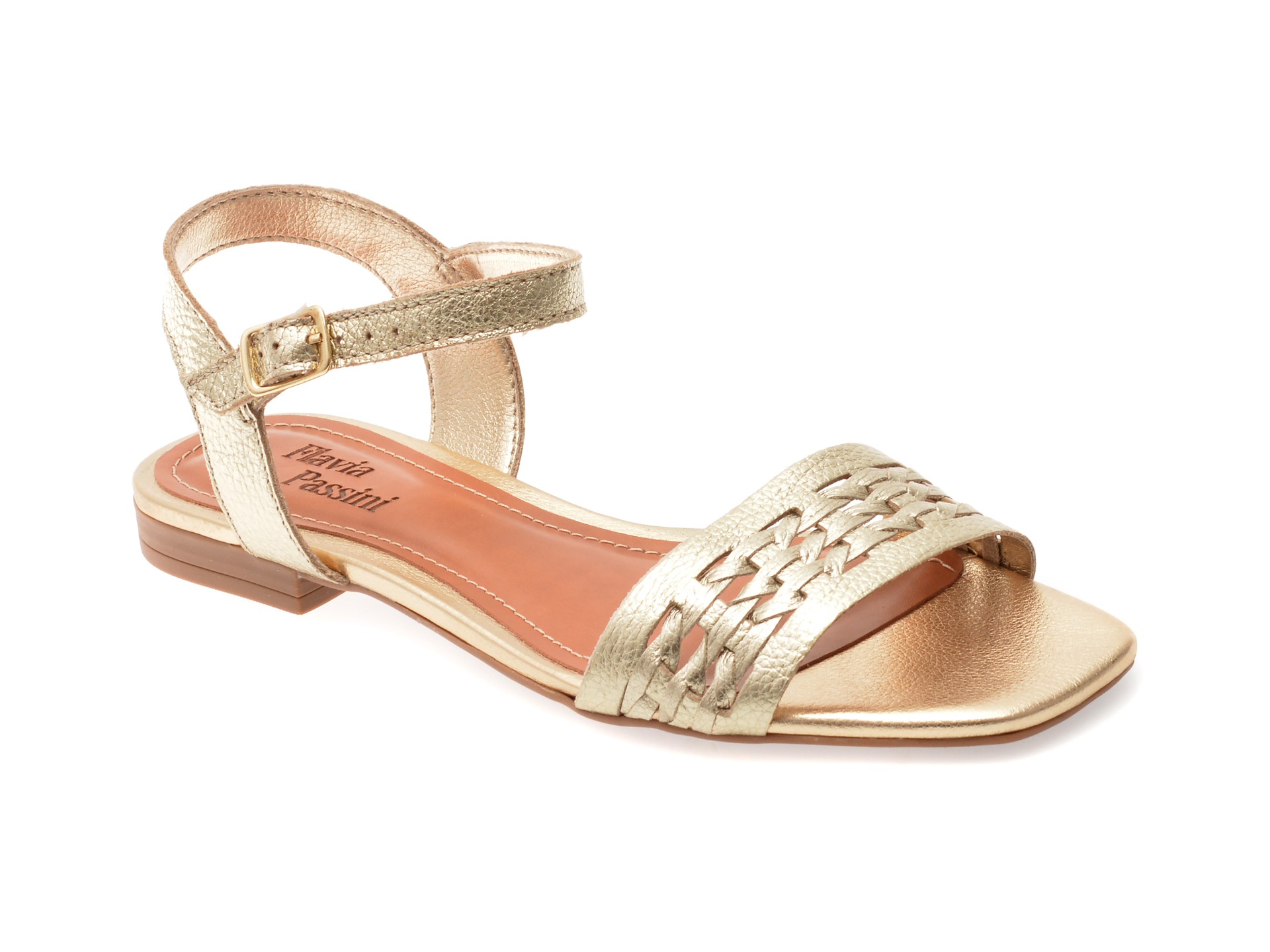 Sandale FLAVIA PASSINI aurii, 366903, din piele naturala 1 Sandale FLAVIA PASSINI aurii