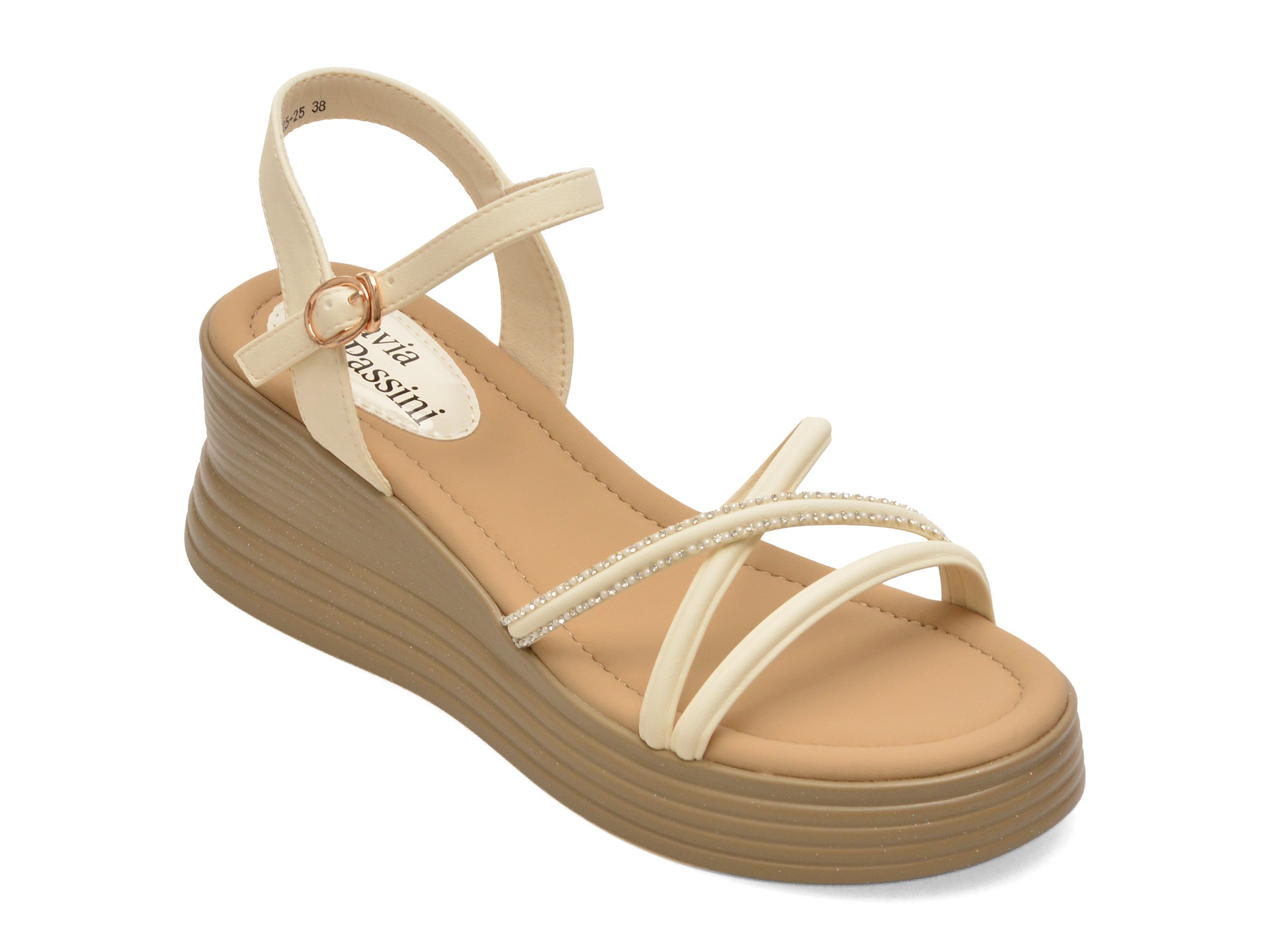 Sandale FLAVIA PASSINI bej, 202525, din piele ecologica 1 Sandale FLAVIA PASSINI bej