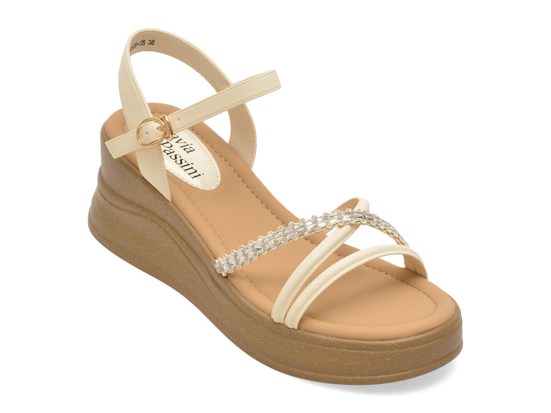 Sandale FLAVIA PASSINI bej, 880835, din piele ecologica 1 Sandale FLAVIA PASSINI bej