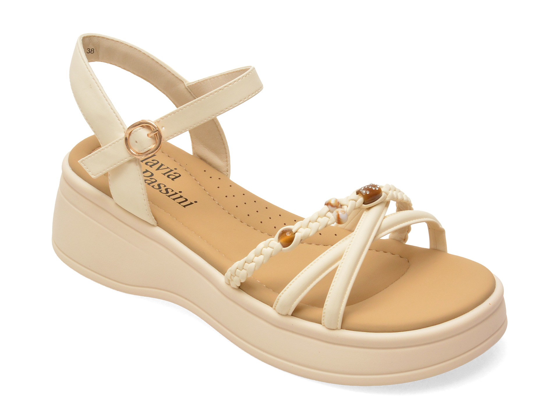 Sandale FLAVIA PASSINI bej, 880839, din piele ecologica 1 Sandale FLAVIA PASSINI bej