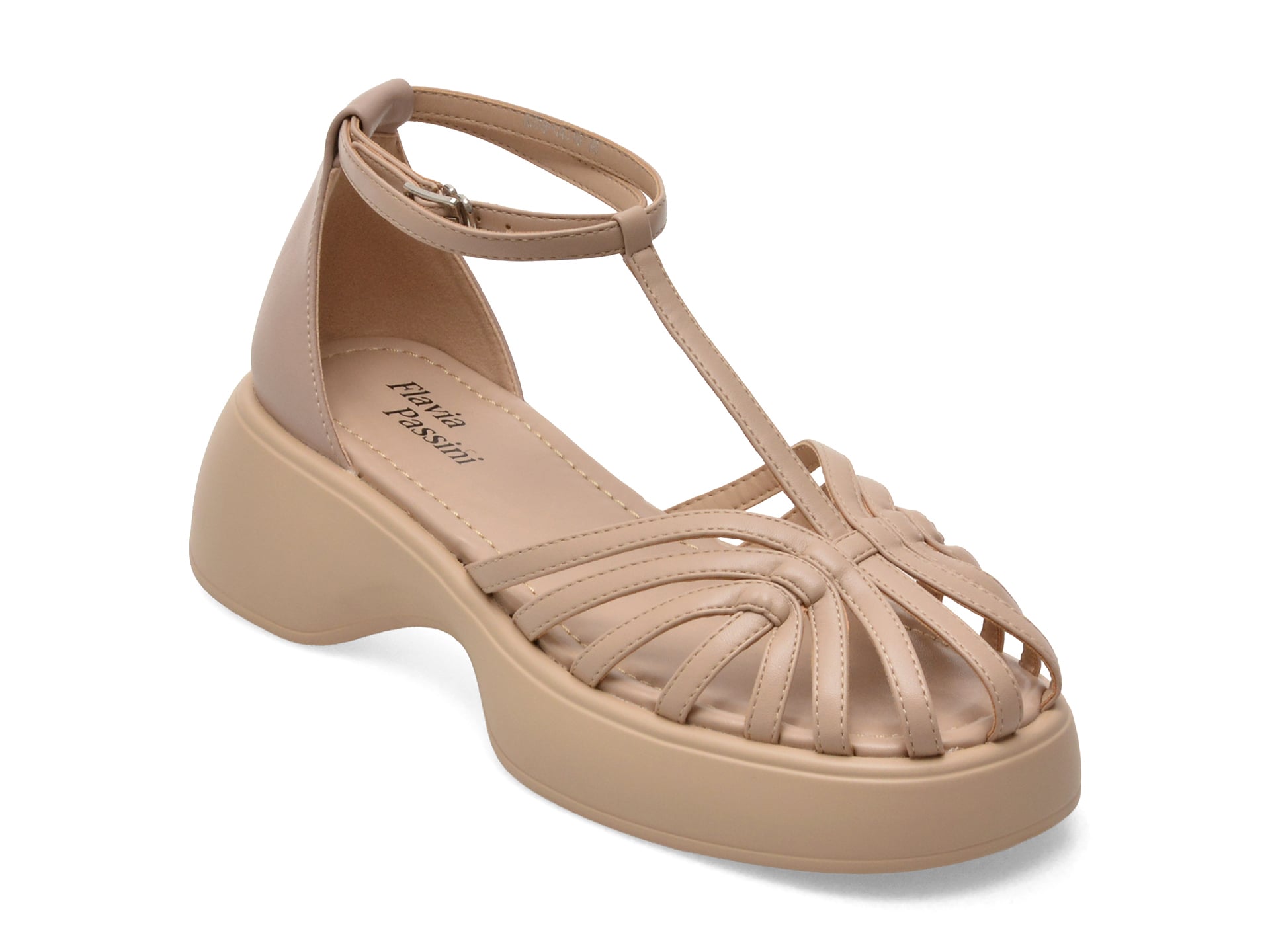 Sandale FLAVIA PASSINI bej, A249, din piele ecologica 1 Sandale FLAVIA PASSINI bej