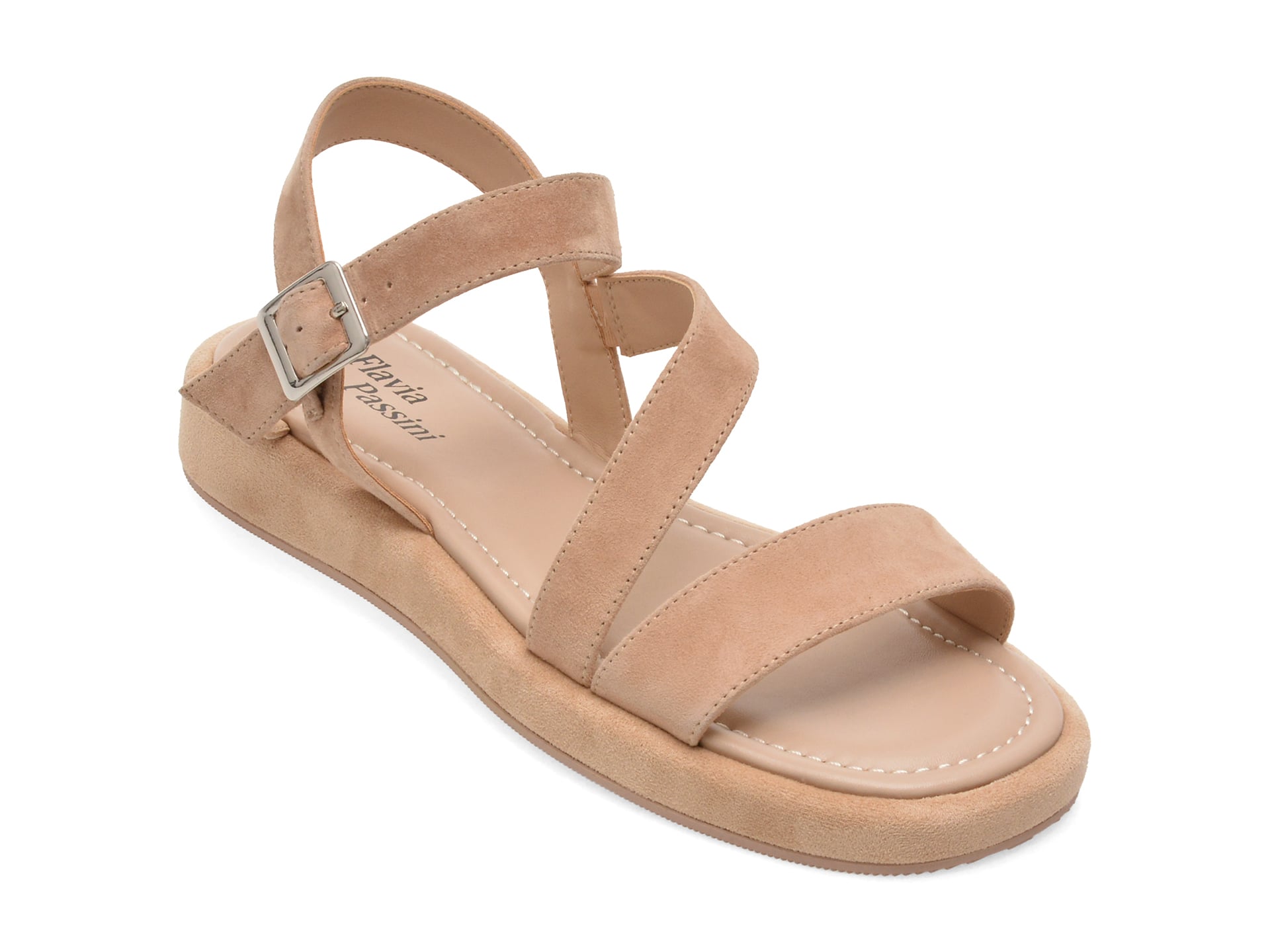 Sandale FLAVIA PASSINI bej, A392, din piele intoarsa 1 Sandale FLAVIA PASSINI bej