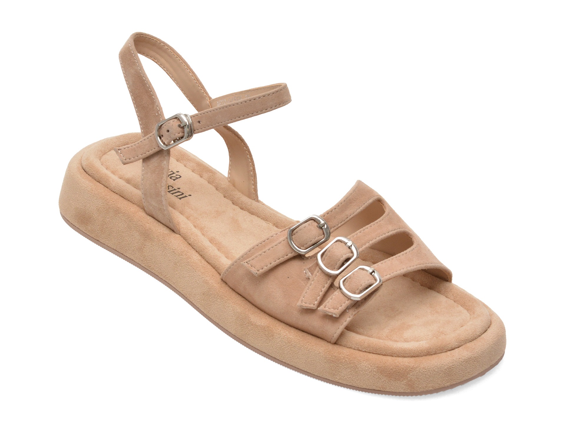 Sandale FLAVIA PASSINI bej, A622, din piele intoarsa 1 Sandale FLAVIA PASSINI bej