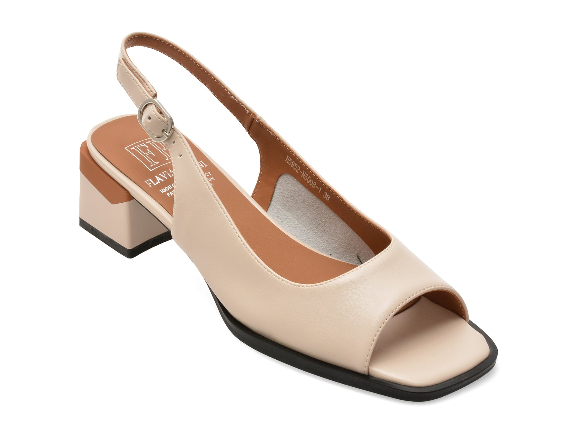 Sandale FLAVIA PASSINI bej, H5952, din piele naturala 1 Sandale FLAVIA PASSINI bej
