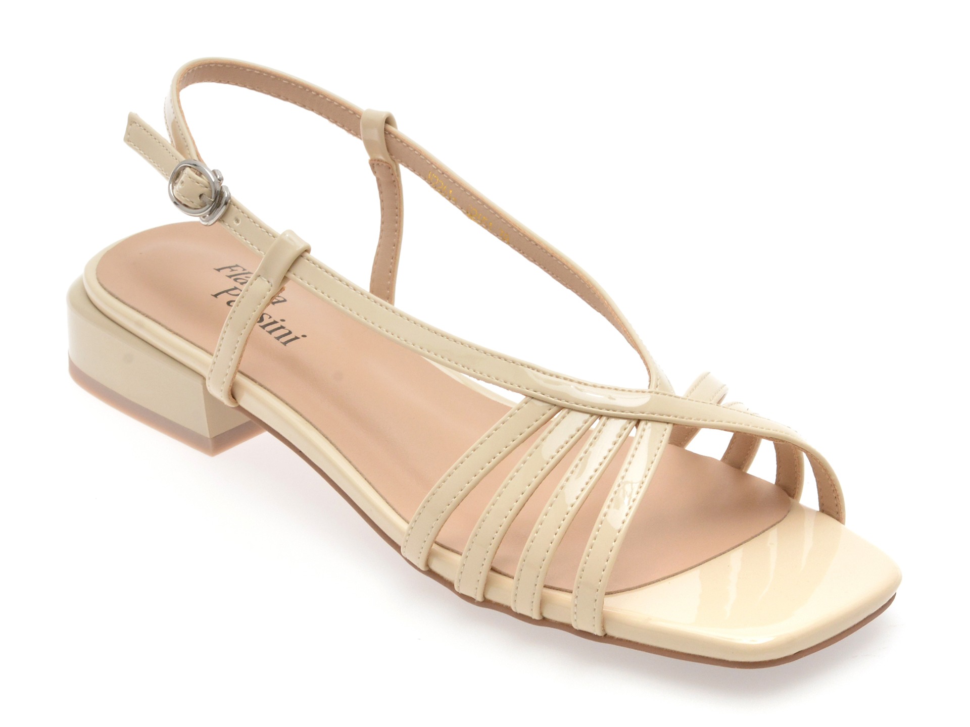 Sandale FLAVIA PASSINI bej, Q2651, din piele naturala lacuita 1 Sandale FLAVIA PASSINI bej