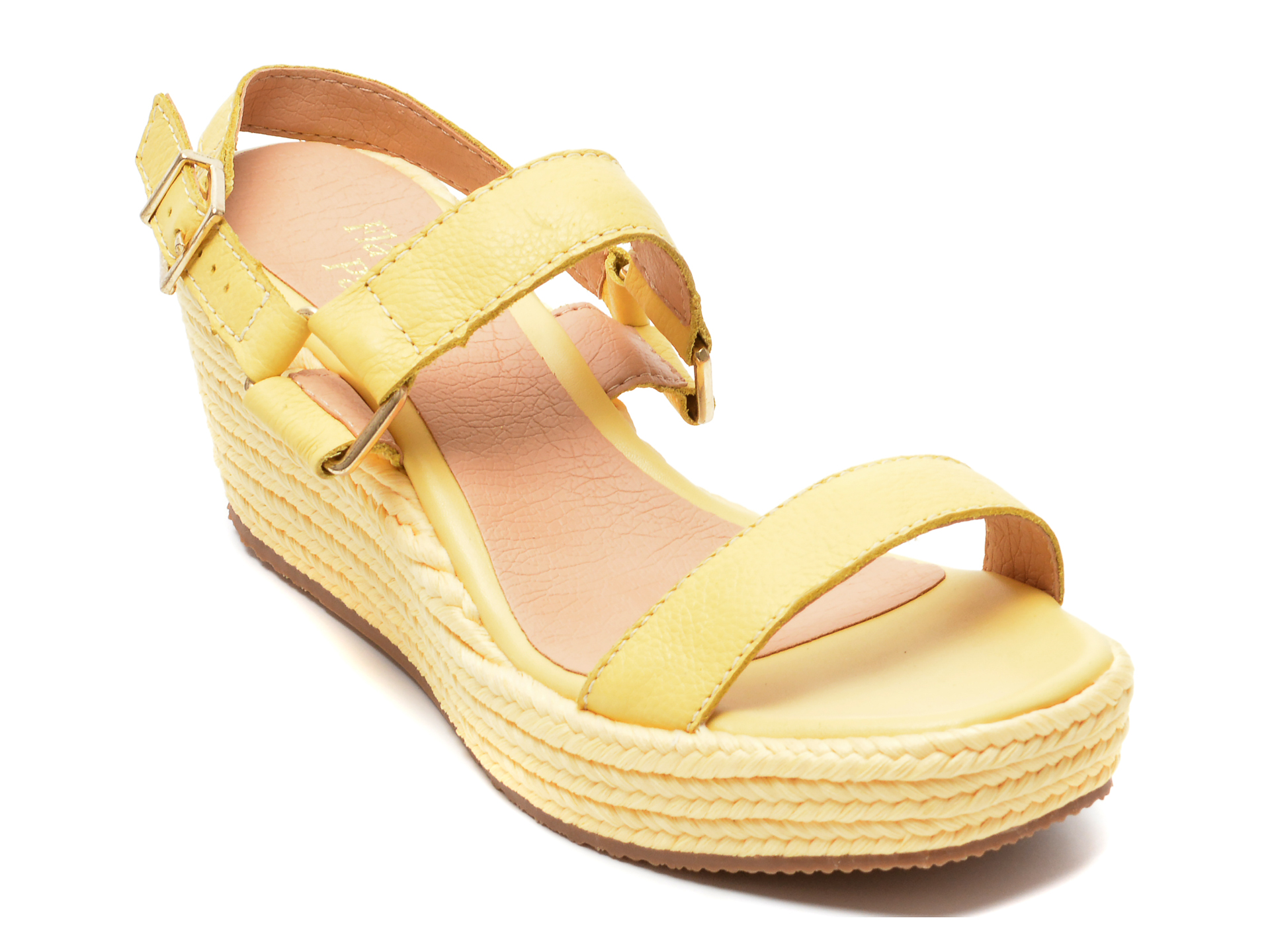 Sandale FLAVIA PASSINI galbene, 331301, din piele naturala 1 Sandale FLAVIA PASSINI galbene