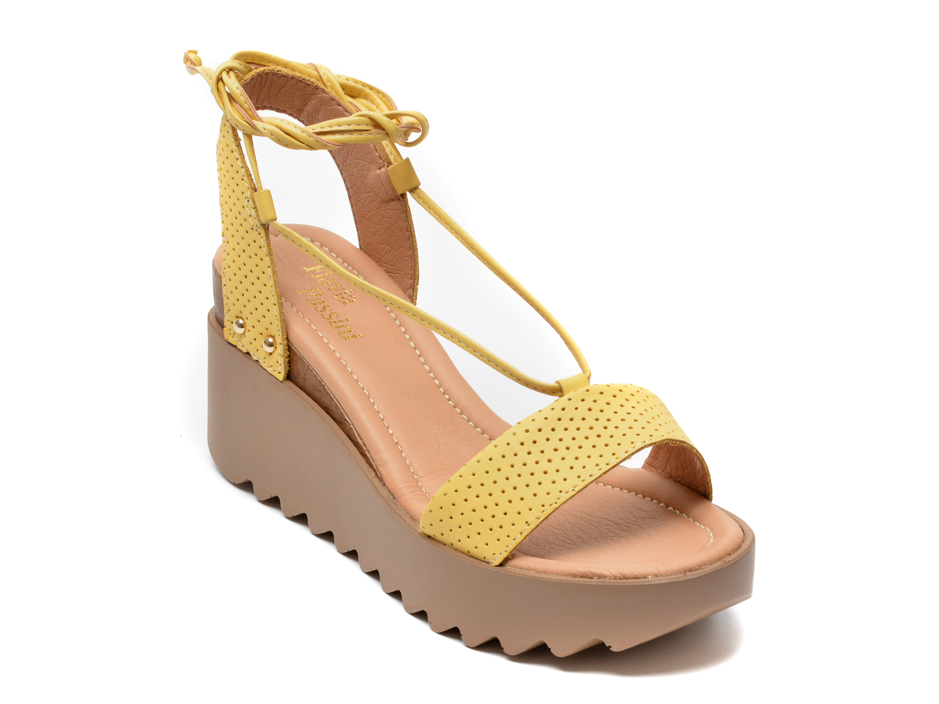 Sandale FLAVIA PASSINI galbene, 333123, din piele naturala 1 Sandale FLAVIA PASSINI galbene