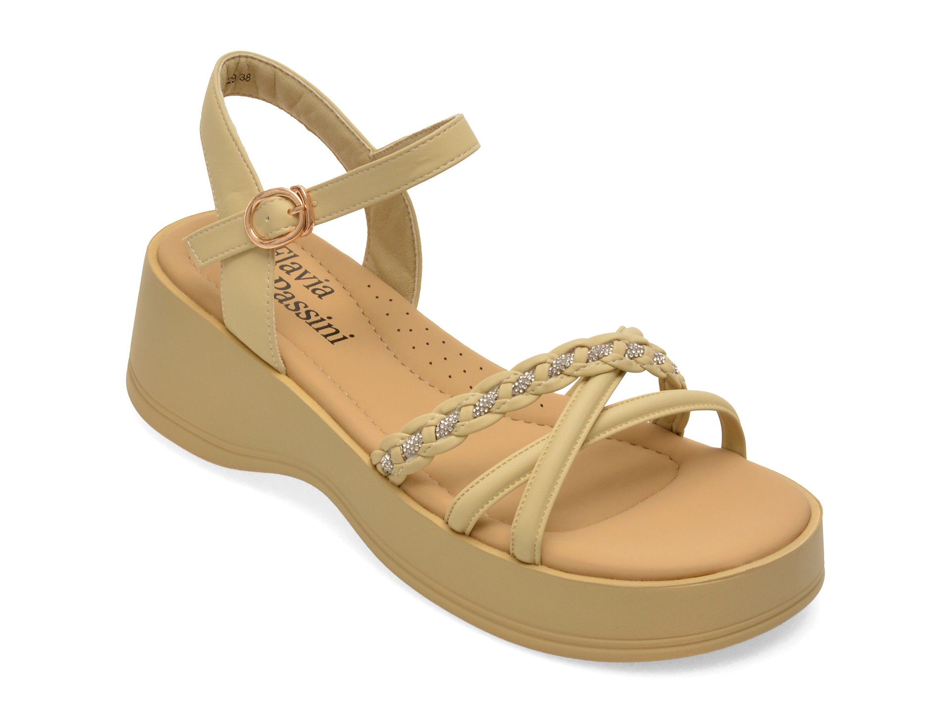 Sandale FLAVIA PASSINI galbene, 880829, din piele ecologica 1 Sandale FLAVIA PASSINI galbene