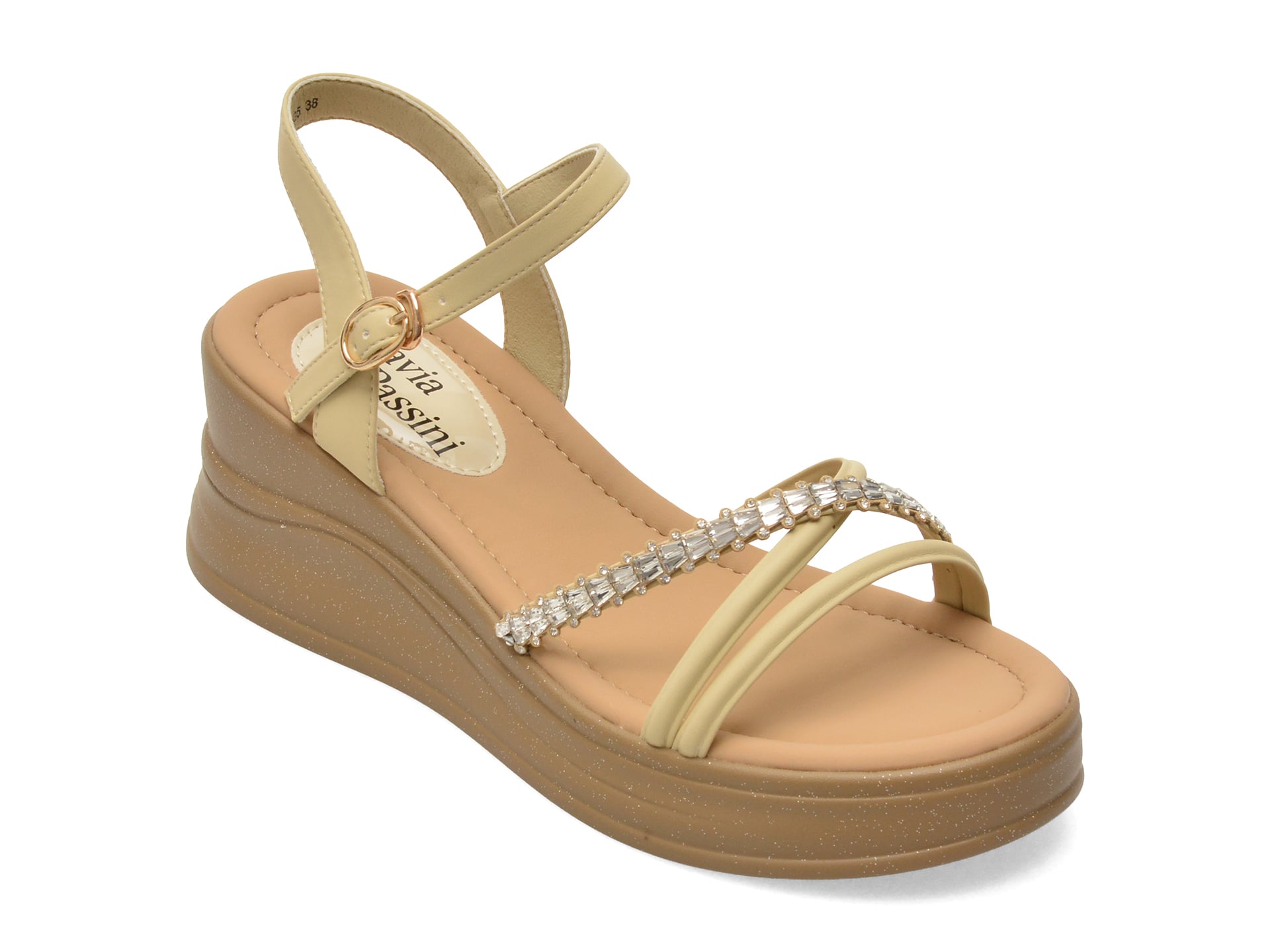 Sandale FLAVIA PASSINI galbene, 880835, din piele ecologica 1 Sandale FLAVIA PASSINI galbene