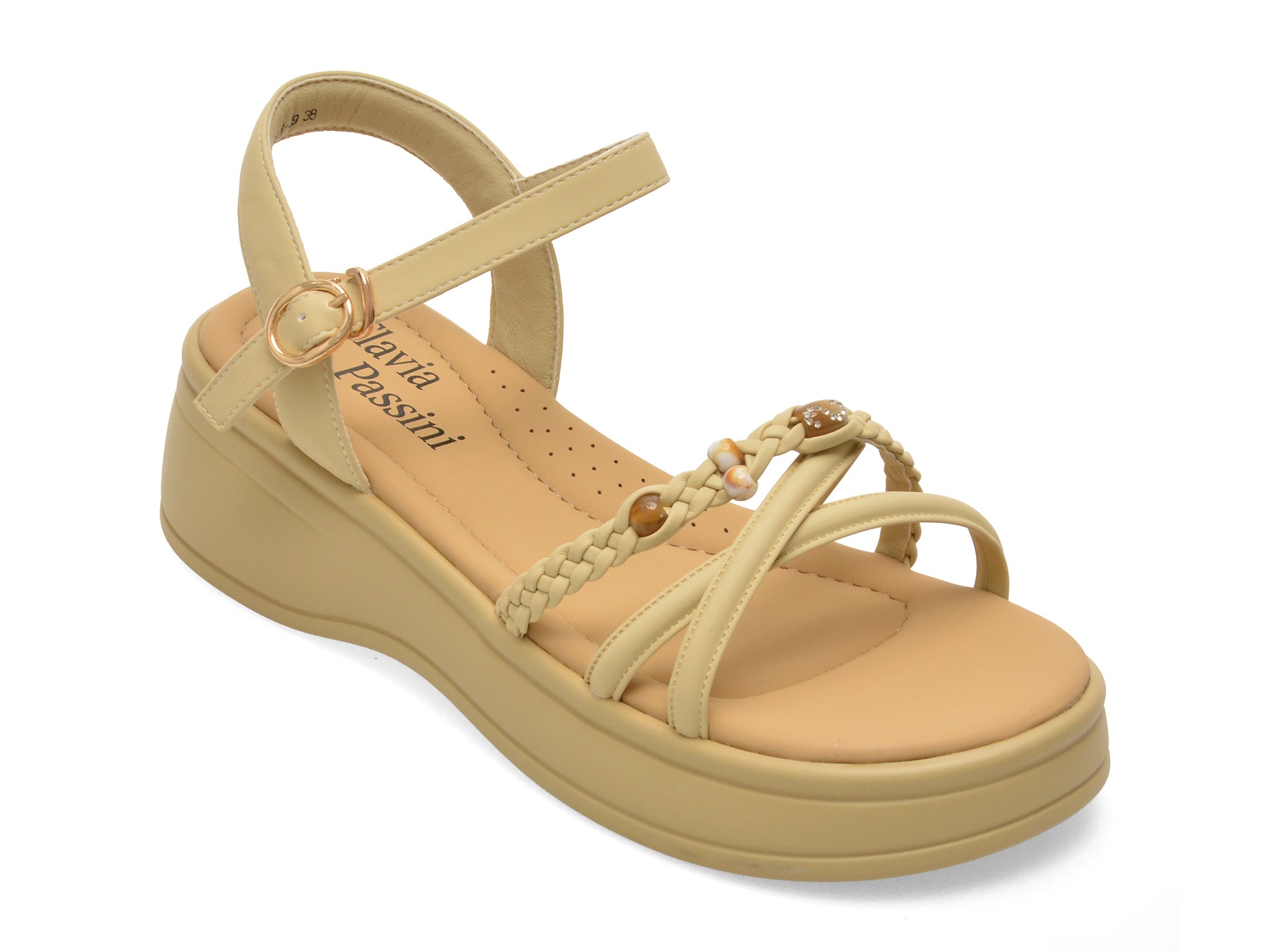 Sandale FLAVIA PASSINI galbene, 880839, din piele ecologica 1 Sandale FLAVIA PASSINI galbene
