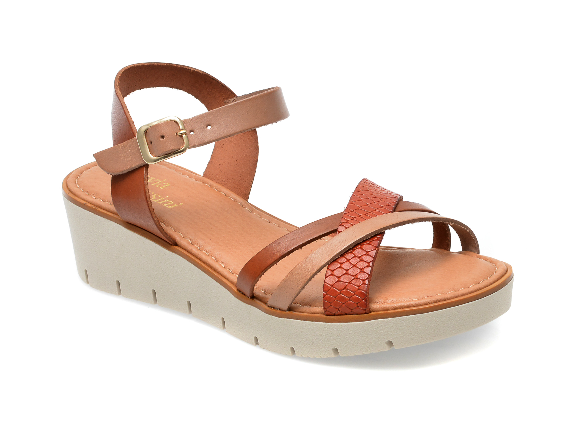 Sandale FLAVIA PASSINI maro, 97704G, din piele naturala 1 Sandale FLAVIA PASSINI maro