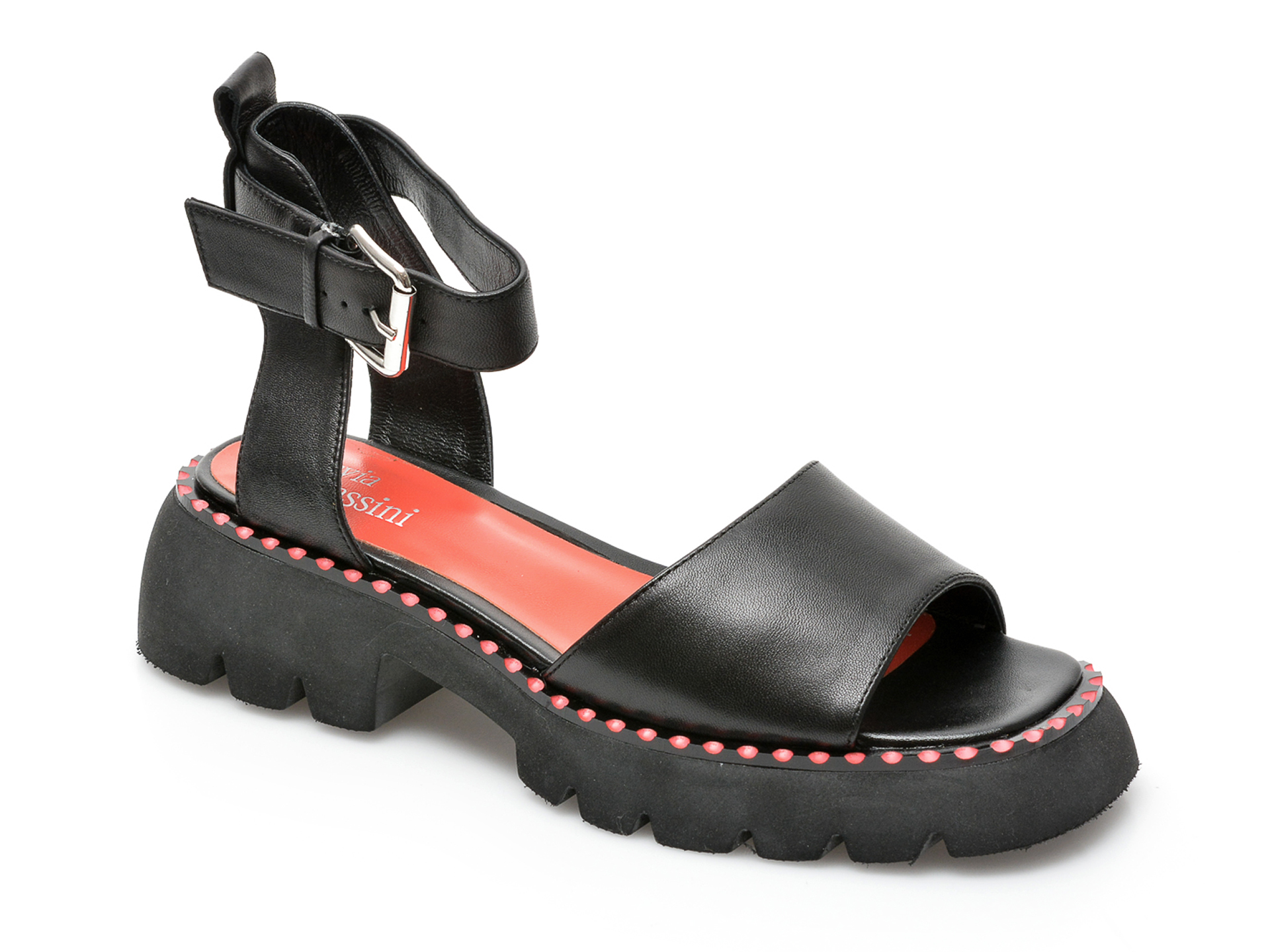 Sandale FLAVIA PASSINI negre, 03L9, din piele naturala 1 Sandale FLAVIA PASSINI negre