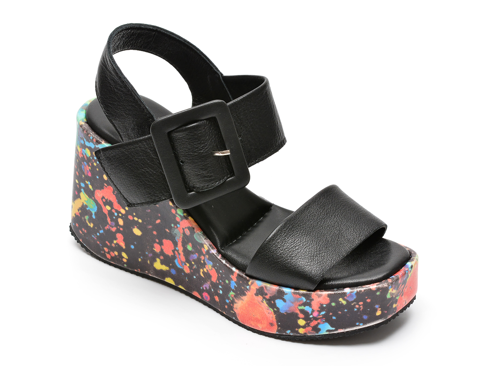 Sandale FLAVIA PASSINI negre, 130201, din piele naturala 1 Sandale FLAVIA PASSINI negre