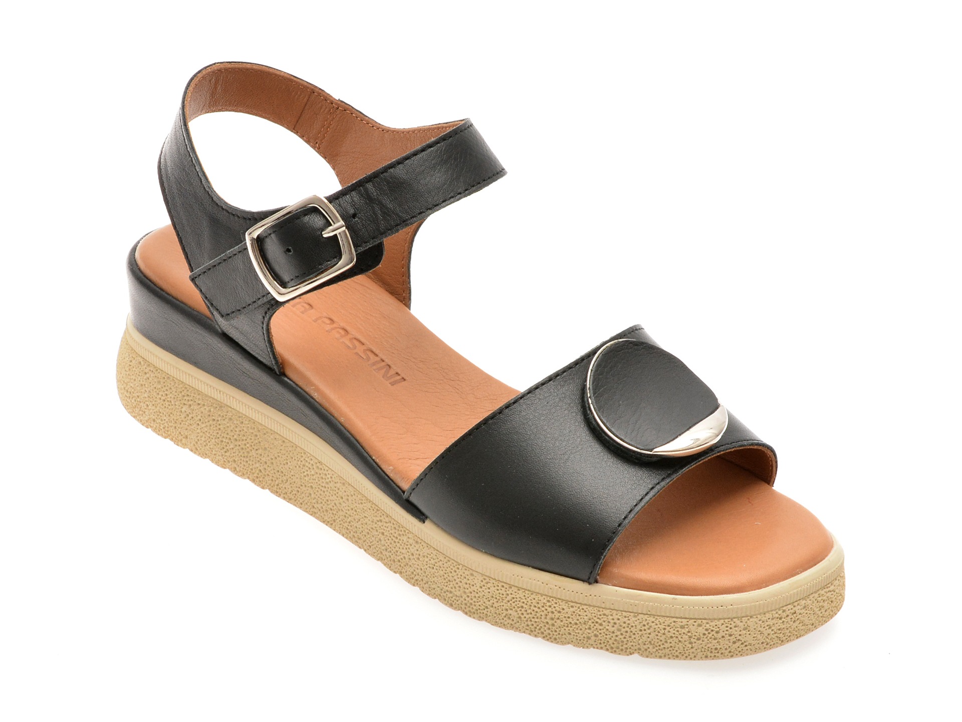 Sandale FLAVIA PASSINI negre, 13221, din piele naturala 1 Sandale FLAVIA PASSINI negre