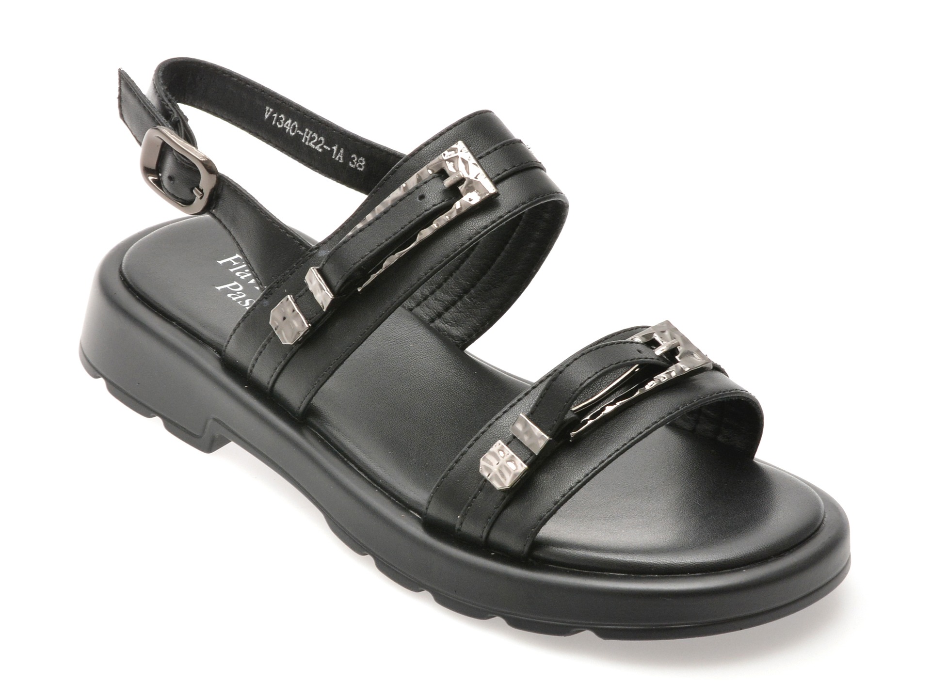 Sandale FLAVIA PASSINI negre, 1340H22, din piele naturala 1 Sandale FLAVIA PASSINI negre
