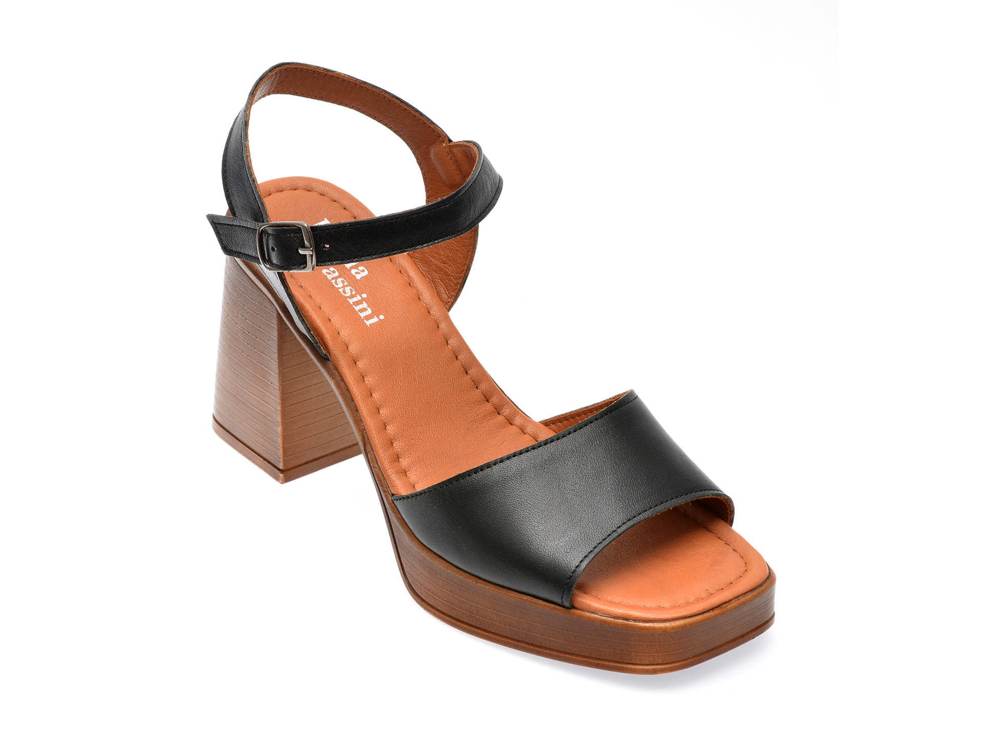 Sandale FLAVIA PASSINI negre, 1666, din piele naturala 1 Sandale FLAVIA PASSINI negre