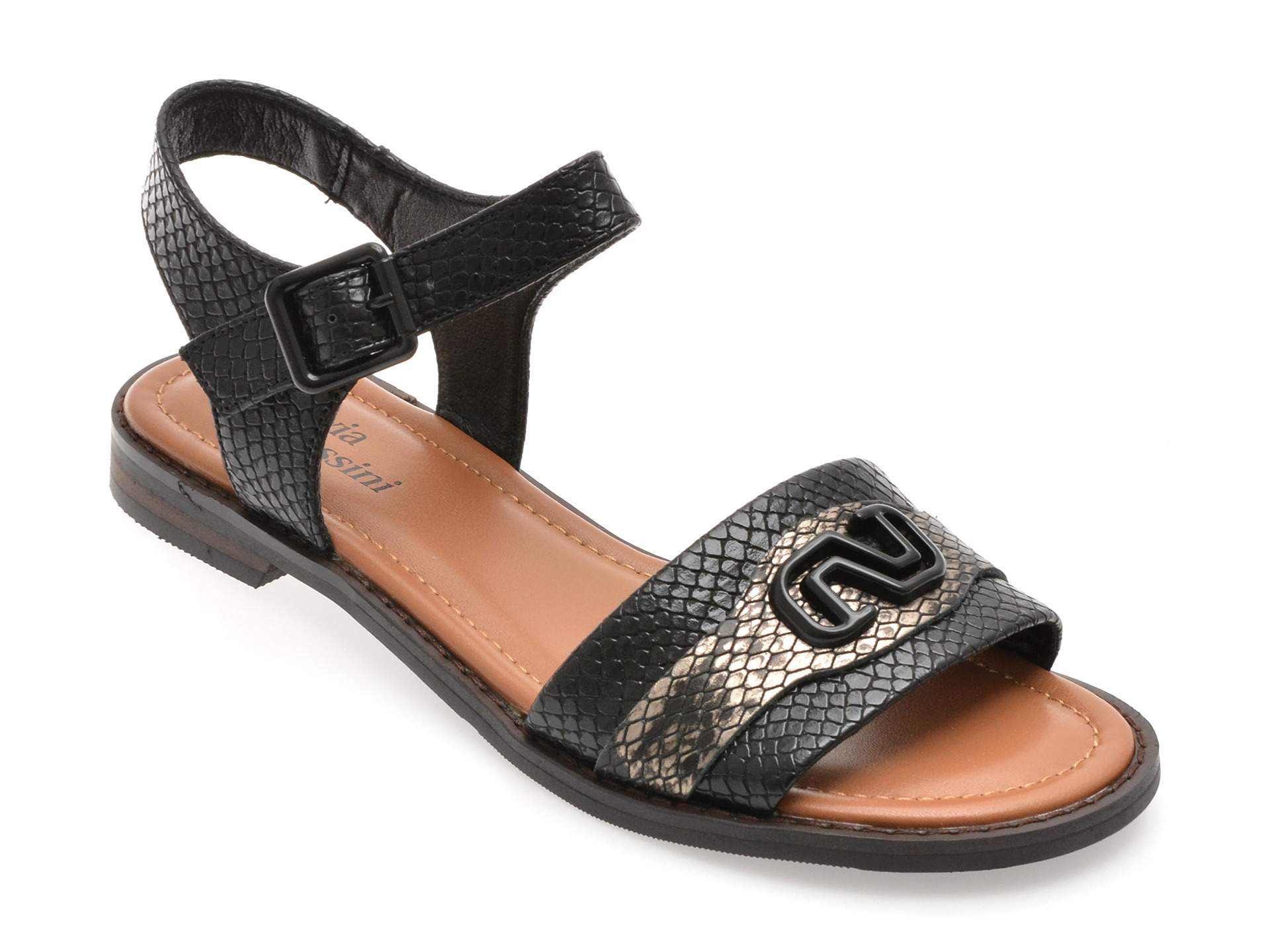 Sandale FLAVIA PASSINI negre, 201517, din piele naturala 1 Sandale FLAVIA PASSINI negre