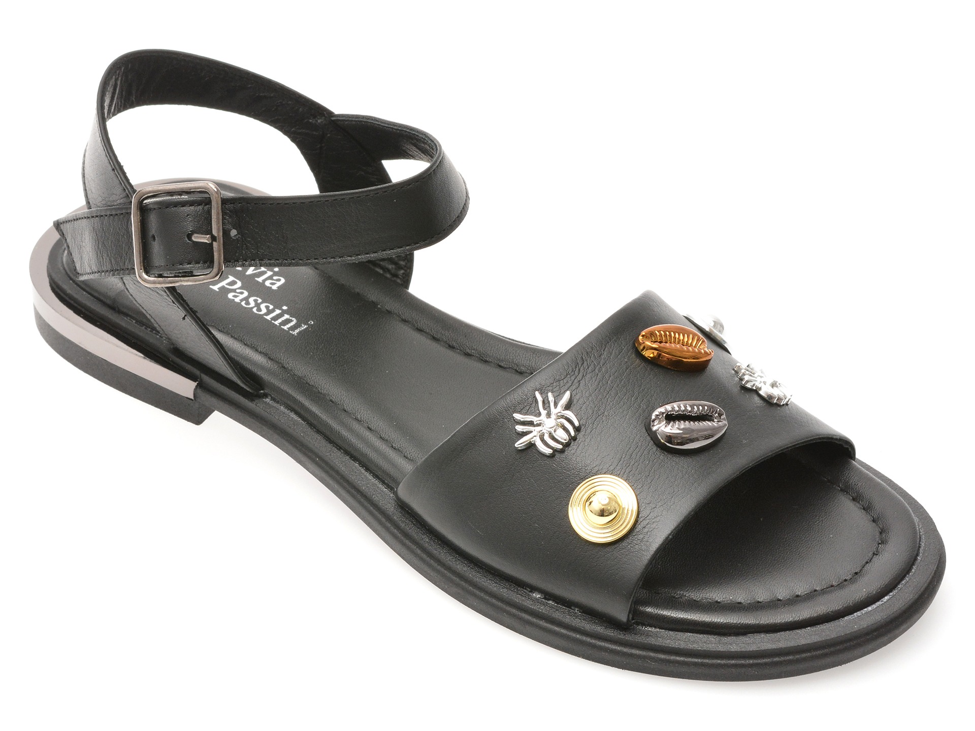 Sandale FLAVIA PASSINI negre, 2061767, din piele naturala 1 Sandale FLAVIA PASSINI negre