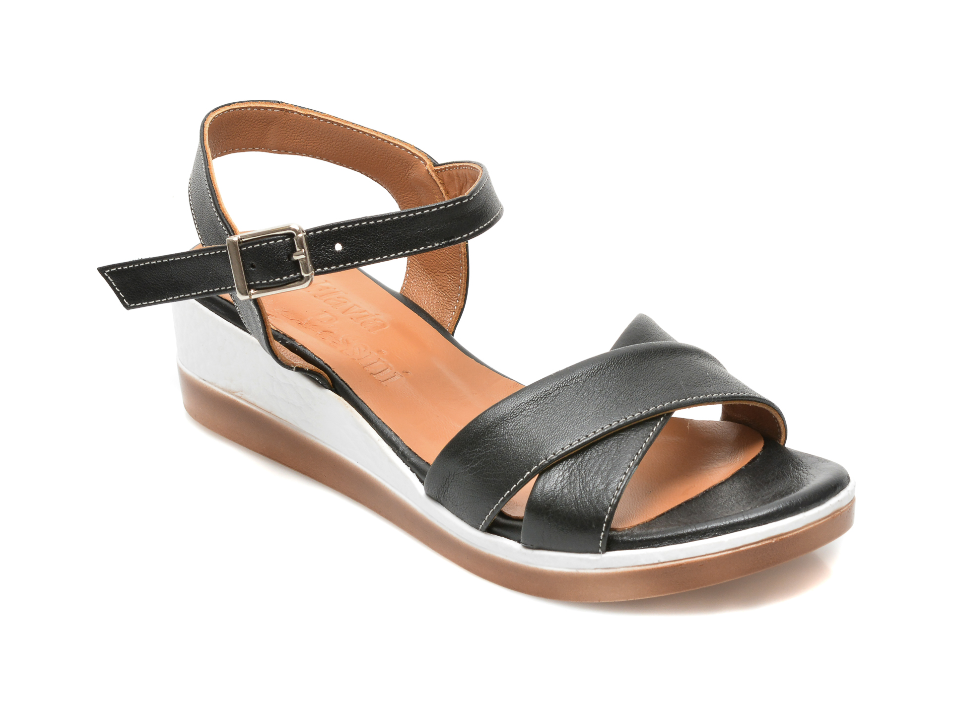 Sandale FLAVIA PASSINI negre, 20717, din piele naturala 1 Sandale FLAVIA PASSINI negre