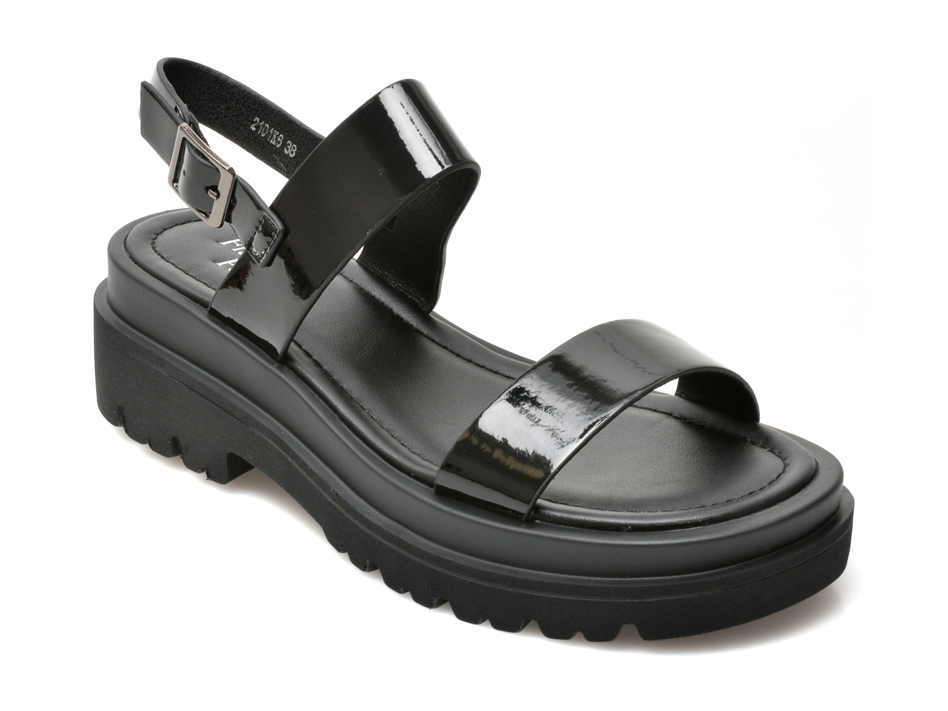 Sandale FLAVIA PASSINI negre, 2101K6, din piele naturala lacuita 1 Sandale FLAVIA PASSINI negre