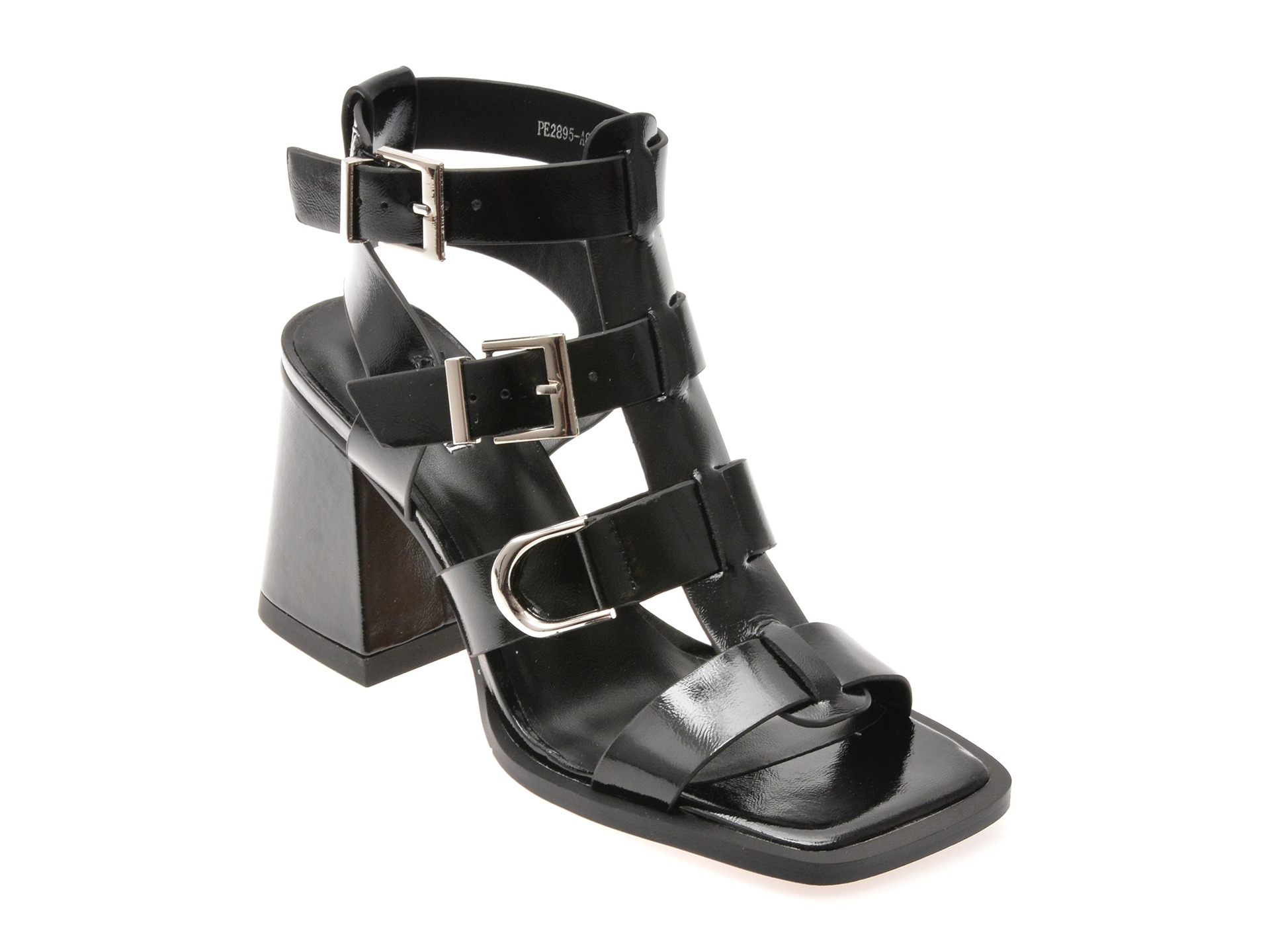 Sandale FLAVIA PASSINI negre, 2895, din piele naturala lacuita 1 Sandale FLAVIA PASSINI negre