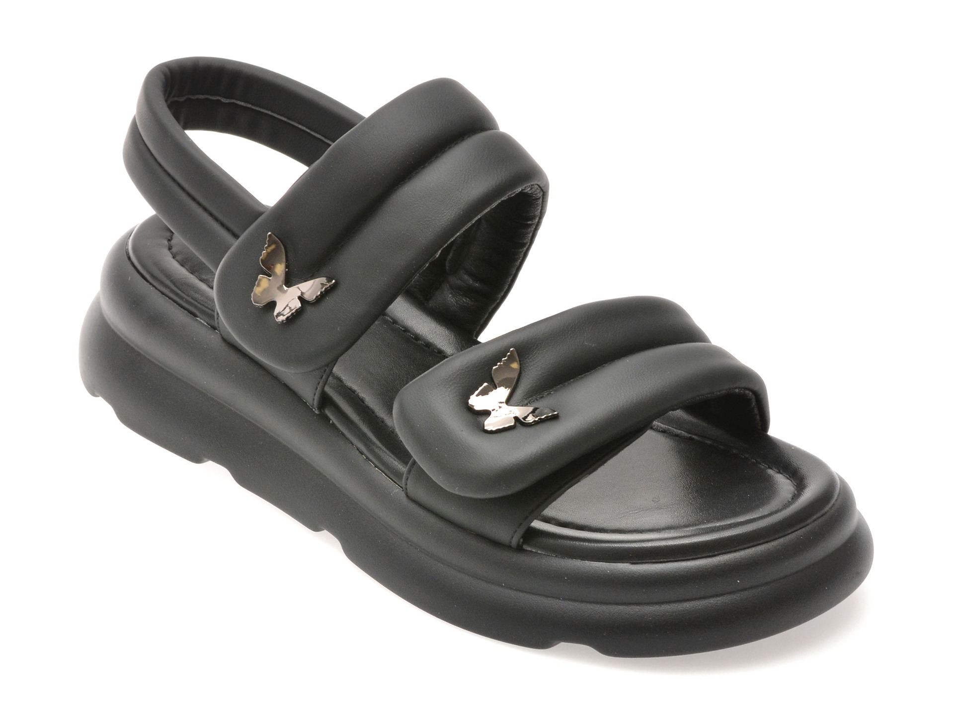 Sandale FLAVIA PASSINI negre, 31001, din piele ecologica 1 Sandale FLAVIA PASSINI negre