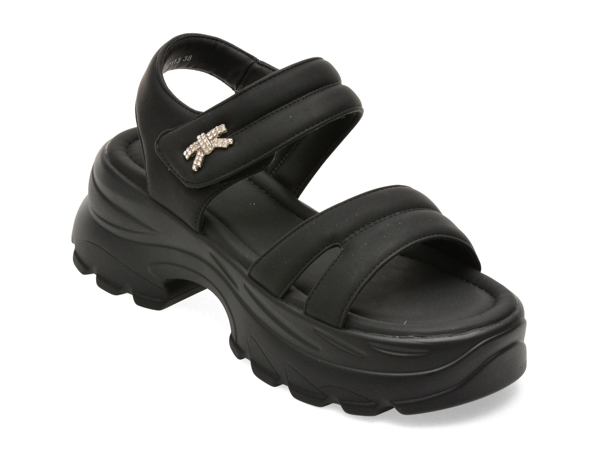 Sandale FLAVIA PASSINI negre, 57113, din piele ecologica 1 Sandale FLAVIA PASSINI negre
