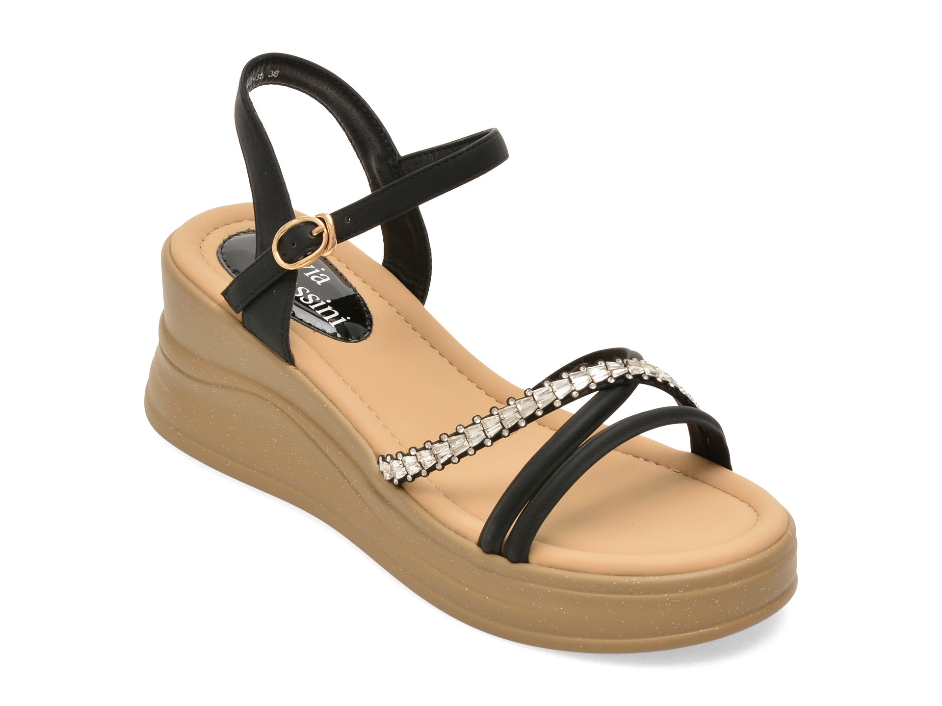 Sandale FLAVIA PASSINI negre, 880835, din piele ecologica 1 Sandale FLAVIA PASSINI negre