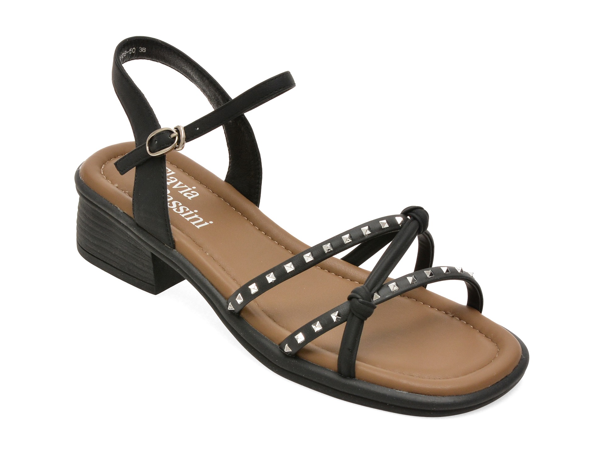 Sandale FLAVIA PASSINI negre, 880850, din piele ecologica 1 Sandale FLAVIA PASSINI negre