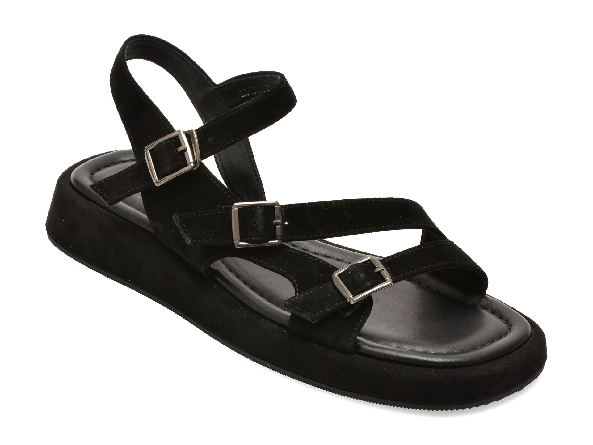 Sandale FLAVIA PASSINI negre, A30, din piele intoarsa 1 Sandale FLAVIA PASSINI negre