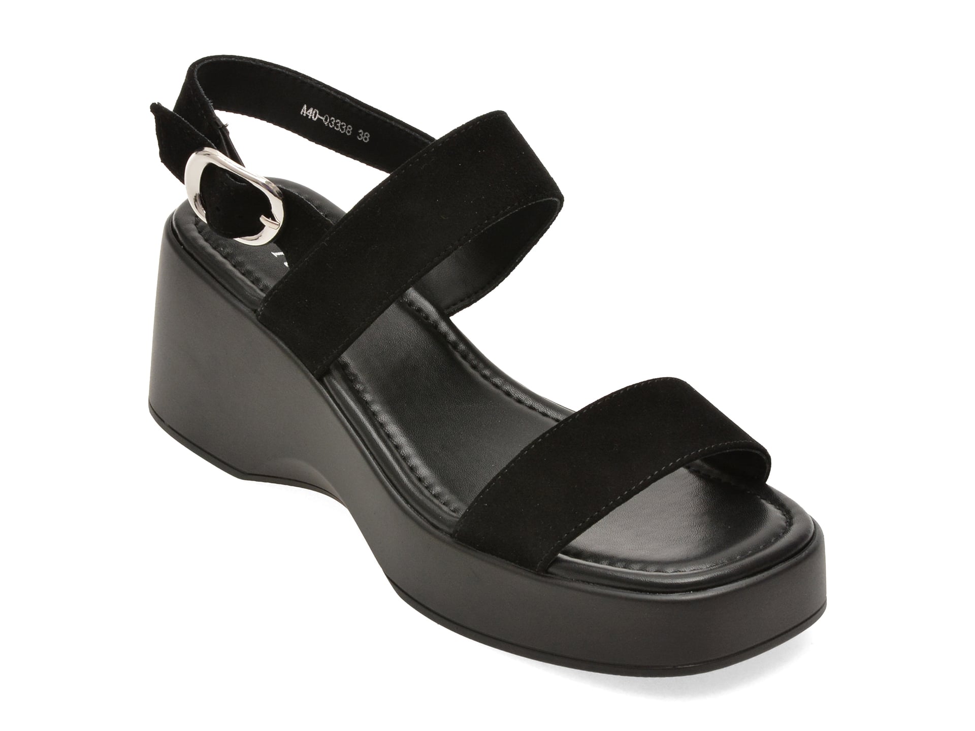 Sandale FLAVIA PASSINI negre, A40, din piele intoarsa 1 Sandale FLAVIA PASSINI negre