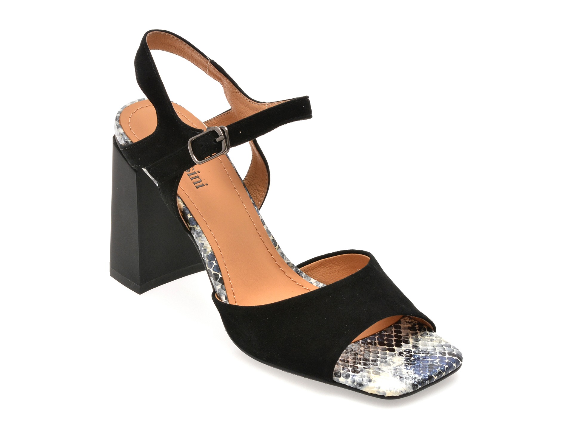 Sandale FLAVIA PASSINI negre, A44, din piele intoarsa 1 Sandale FLAVIA PASSINI negre