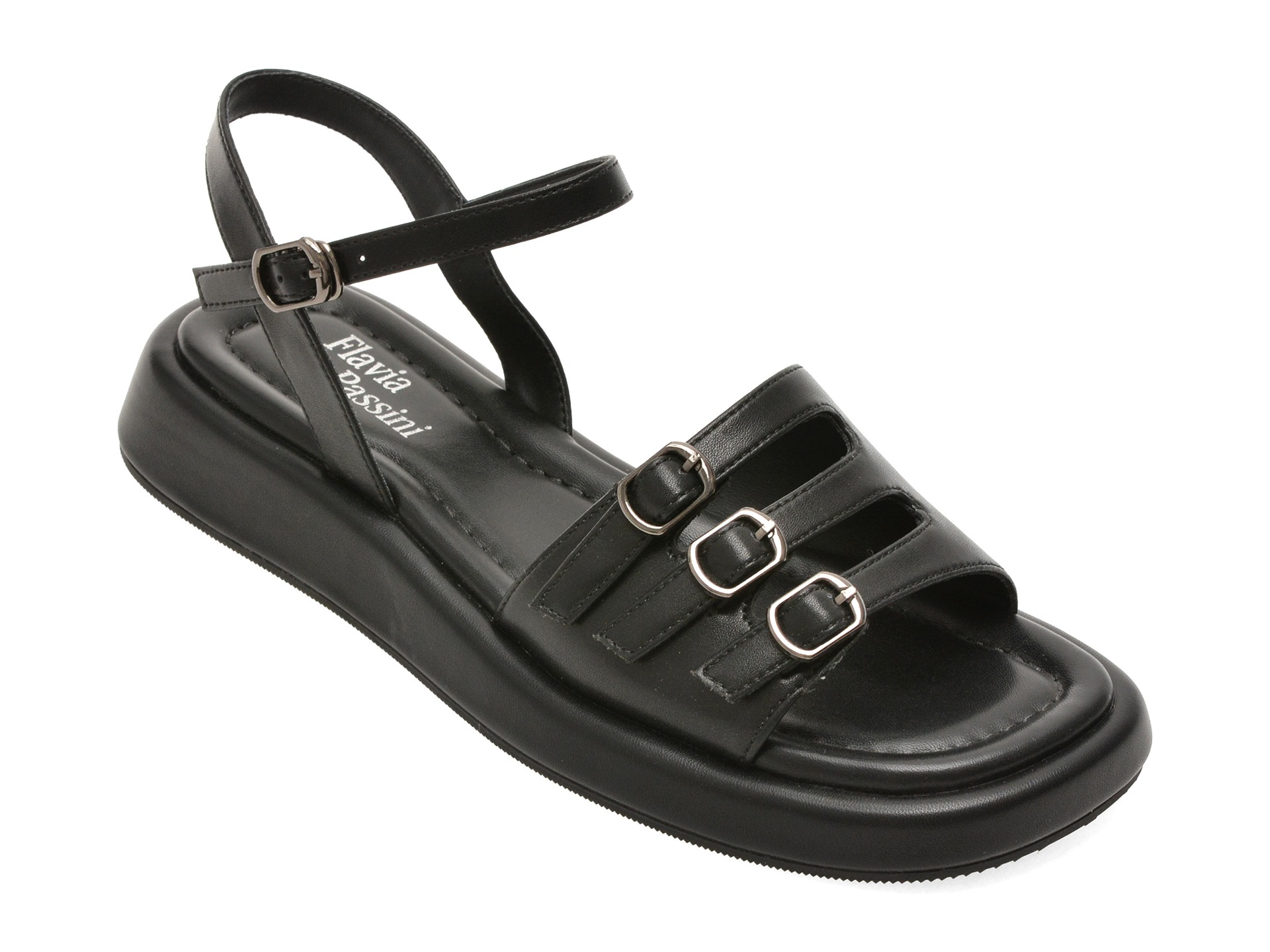 Sandale FLAVIA PASSINI negre, A622, din piele naturala 1 Sandale FLAVIA PASSINI negre
