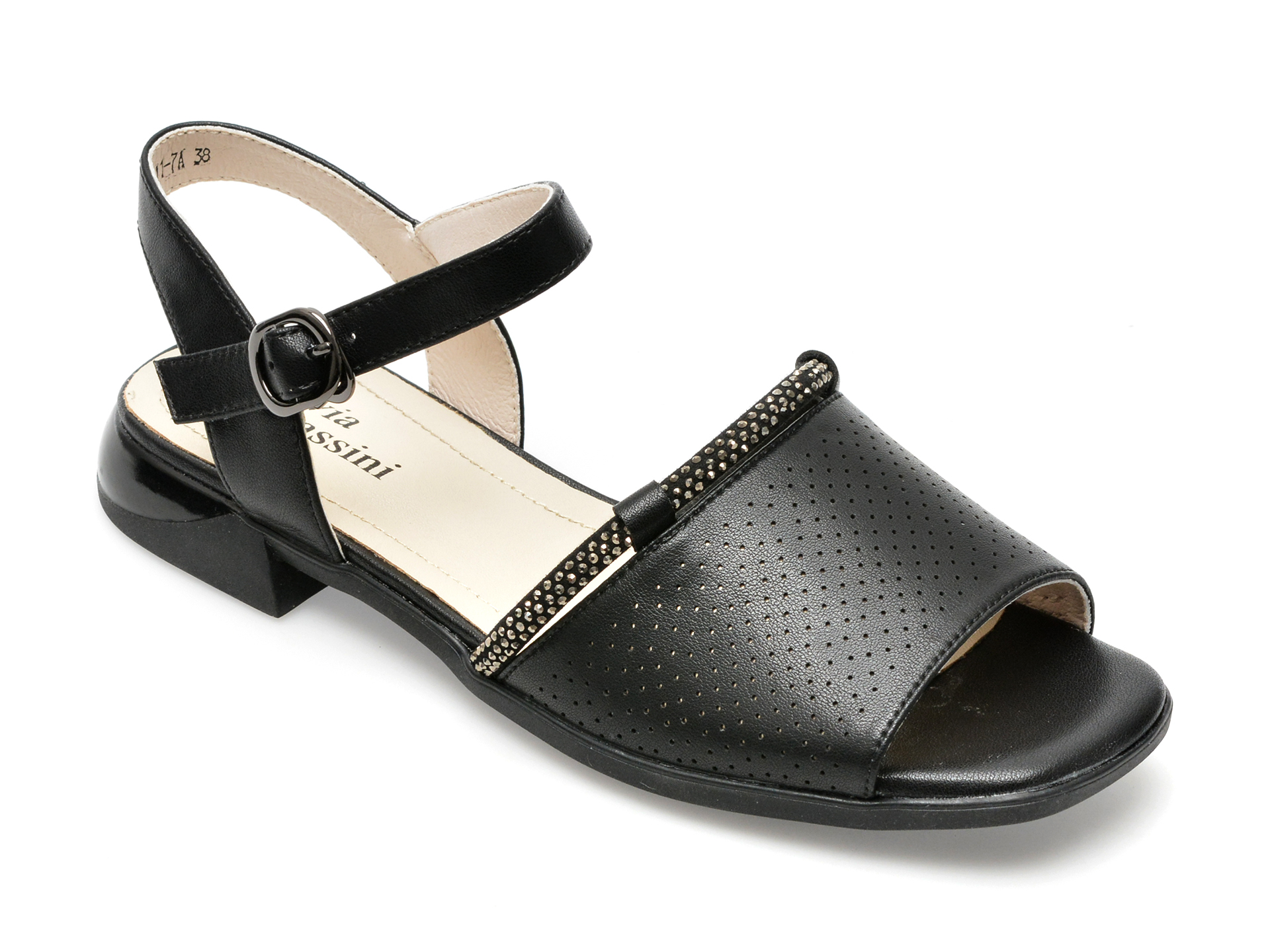 Sandale FLAVIA PASSINI negre, LX1117, din piele naturala 1 Sandale FLAVIA PASSINI negre