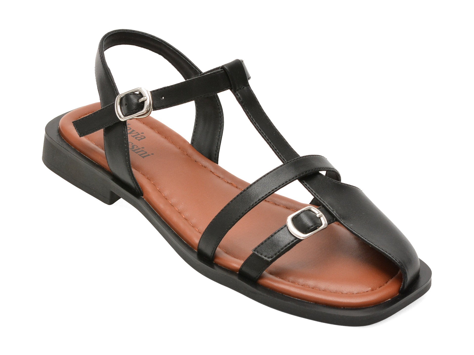 Sandale FLAVIA PASSINI negre, Q4215, din piele naturala 1 Sandale FLAVIA PASSINI negre