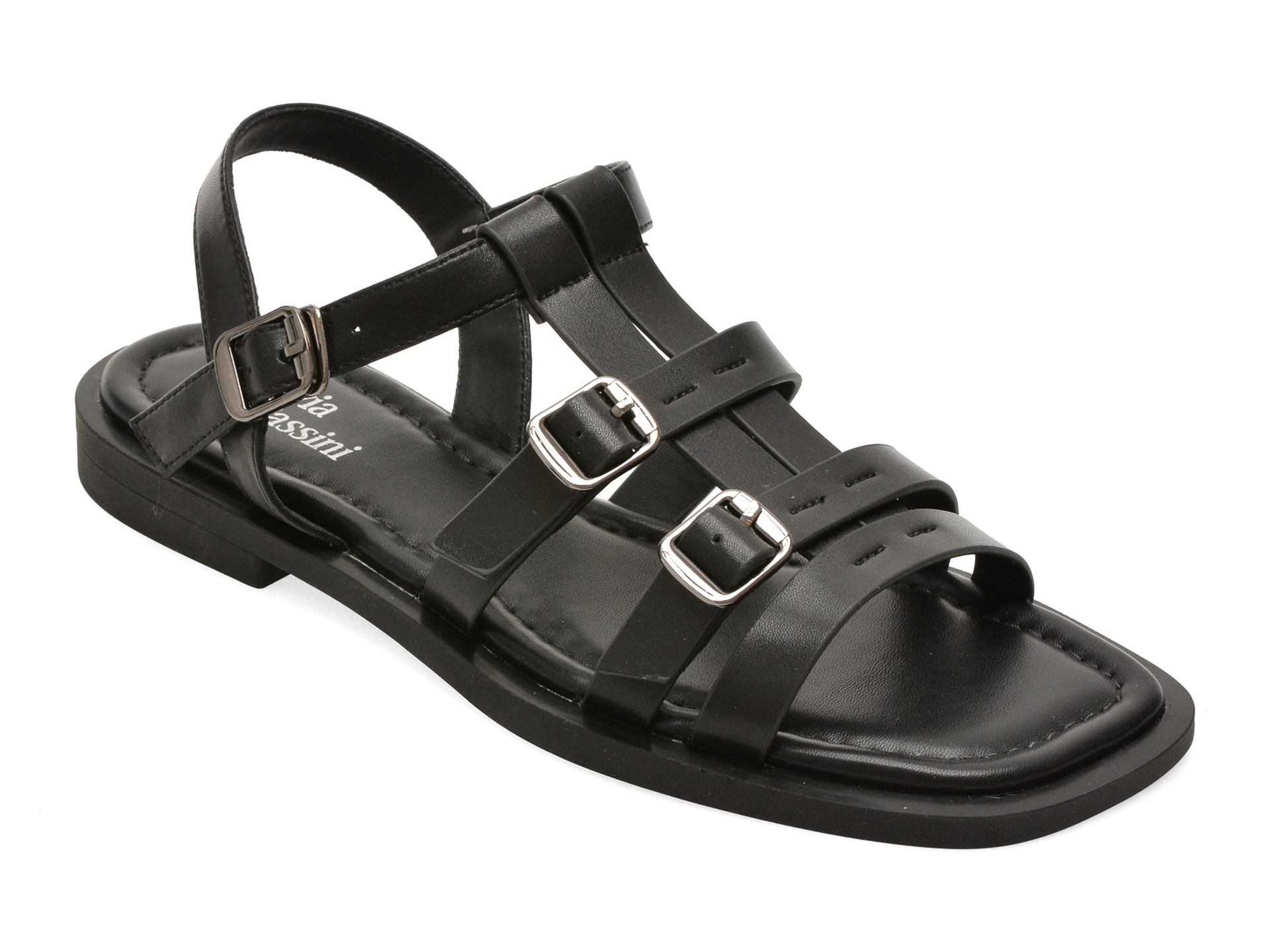 Sandale FLAVIA PASSINI negre, Q4799, din piele naturala 1 Sandale FLAVIA PASSINI negre