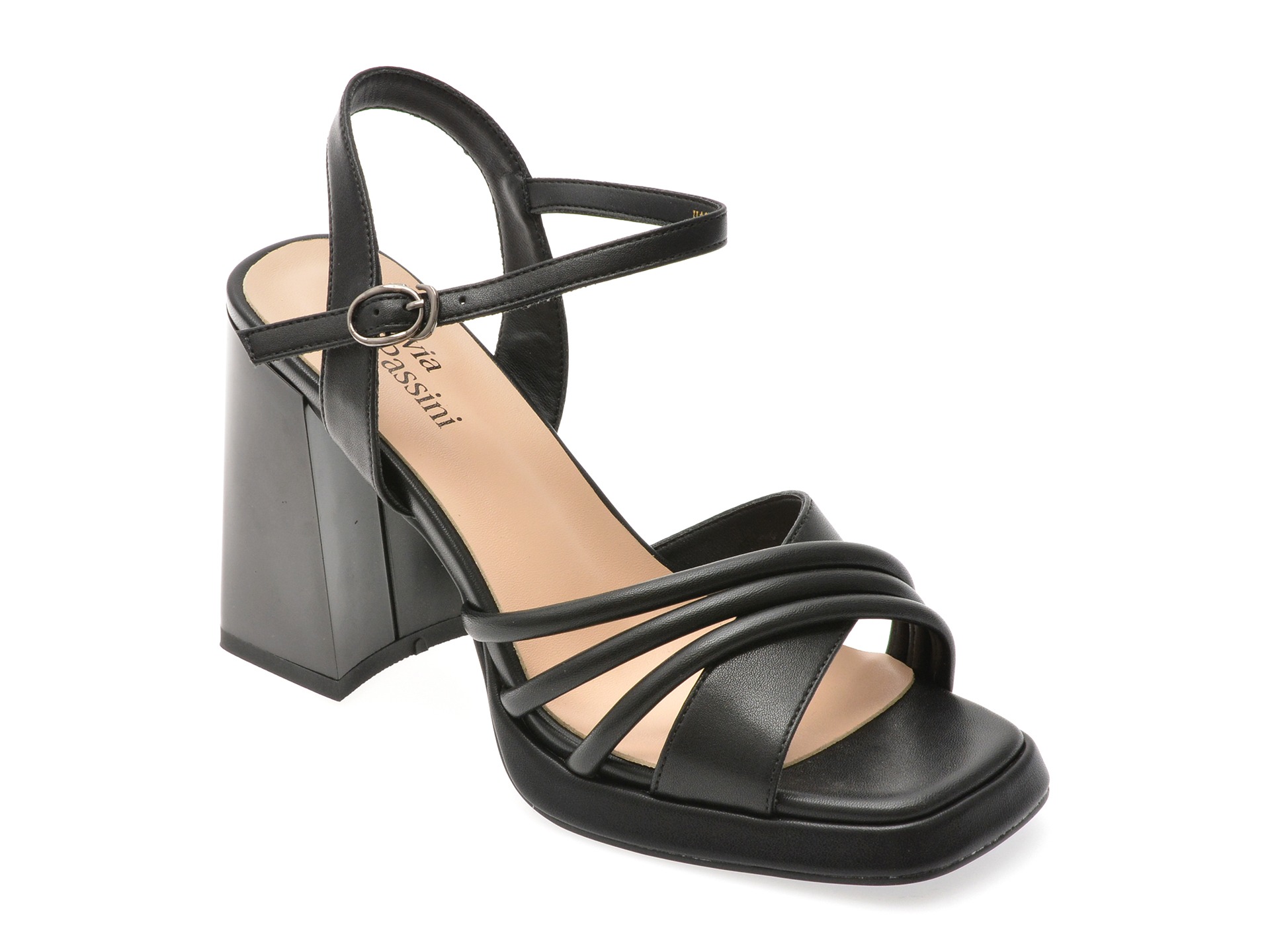 Sandale FLAVIA PASSINI negre, V1083, din piele intoarsa 1 Sandale FLAVIA PASSINI negre
