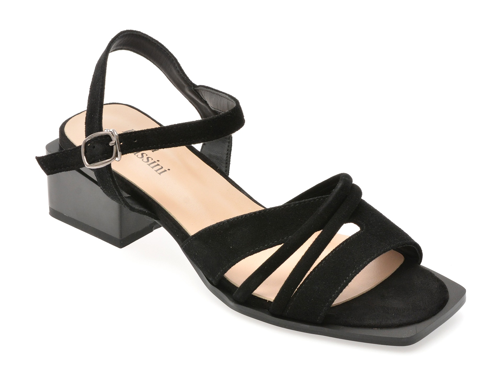 Sandale FLAVIA PASSINI negre, V1578, din piele intoarsa 1 Sandale FLAVIA PASSINI negre