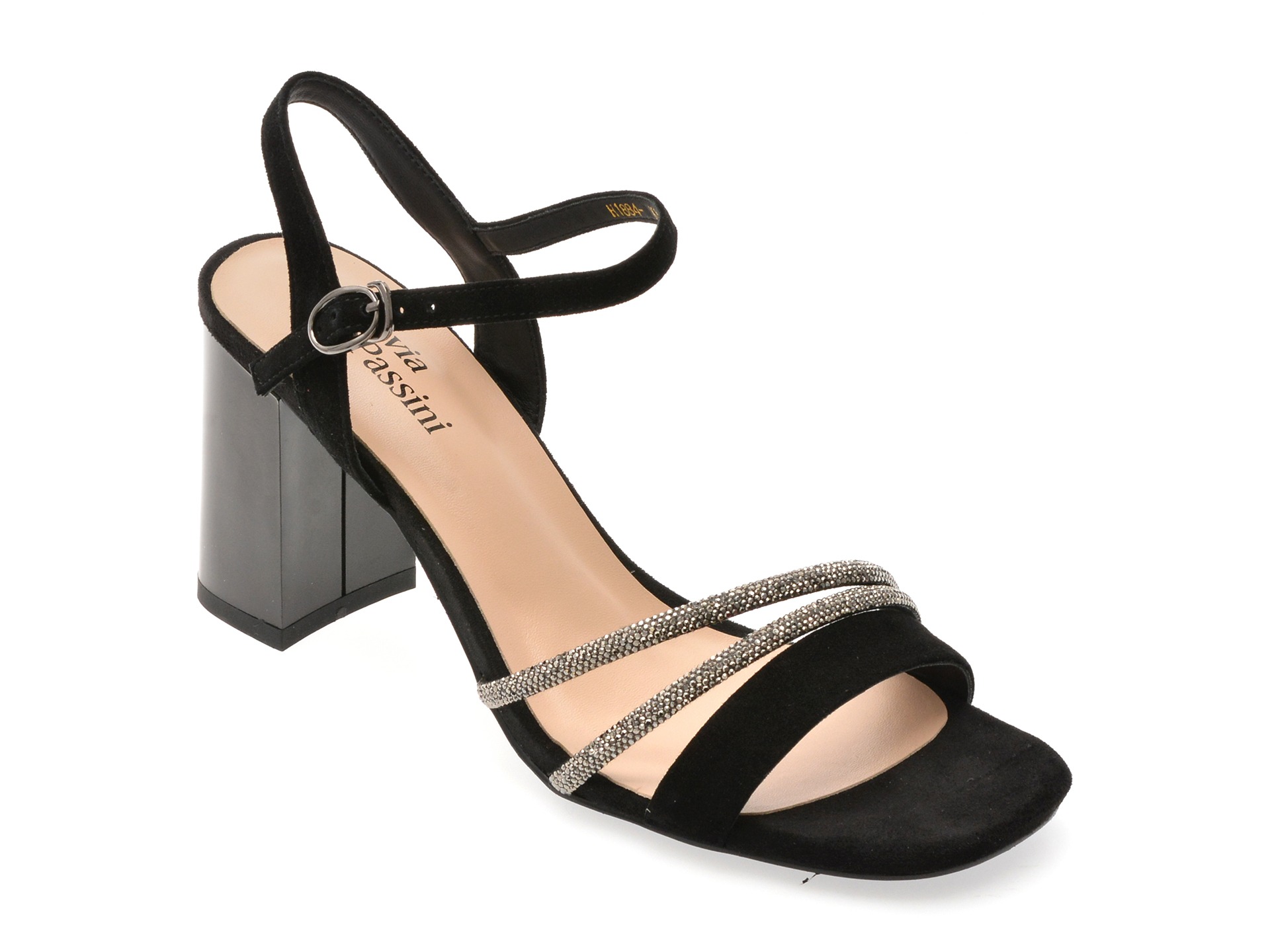 Sandale FLAVIA PASSINI negre, X8718, din piele intoarsa 1 Sandale FLAVIA PASSINI negre