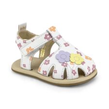 Sandale Fetite  Afeto V Flowers White - piele - 1084156