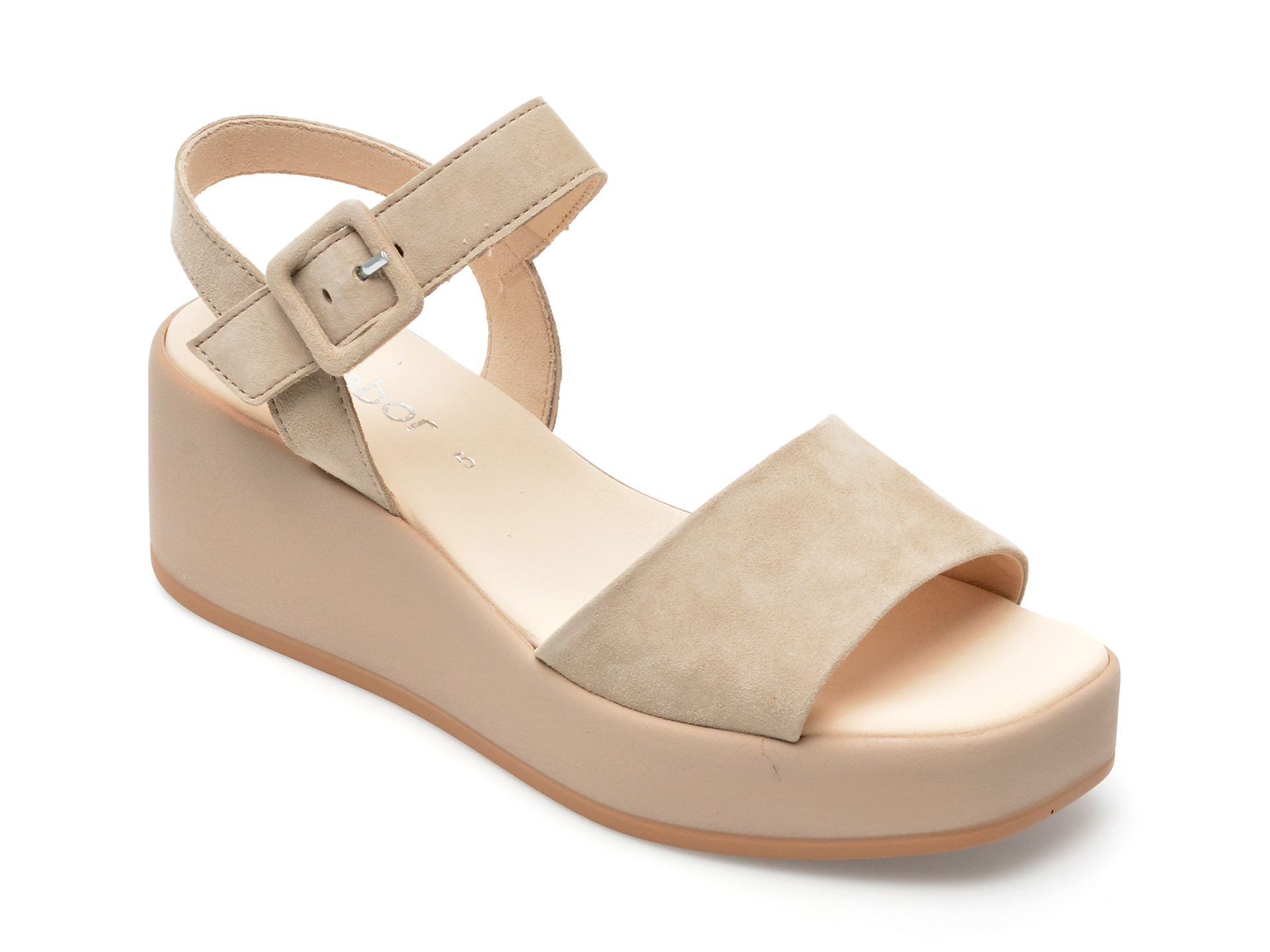 Sandale GABOR bej, 24531, din piele intoarsa 1 Sandale GABOR bej