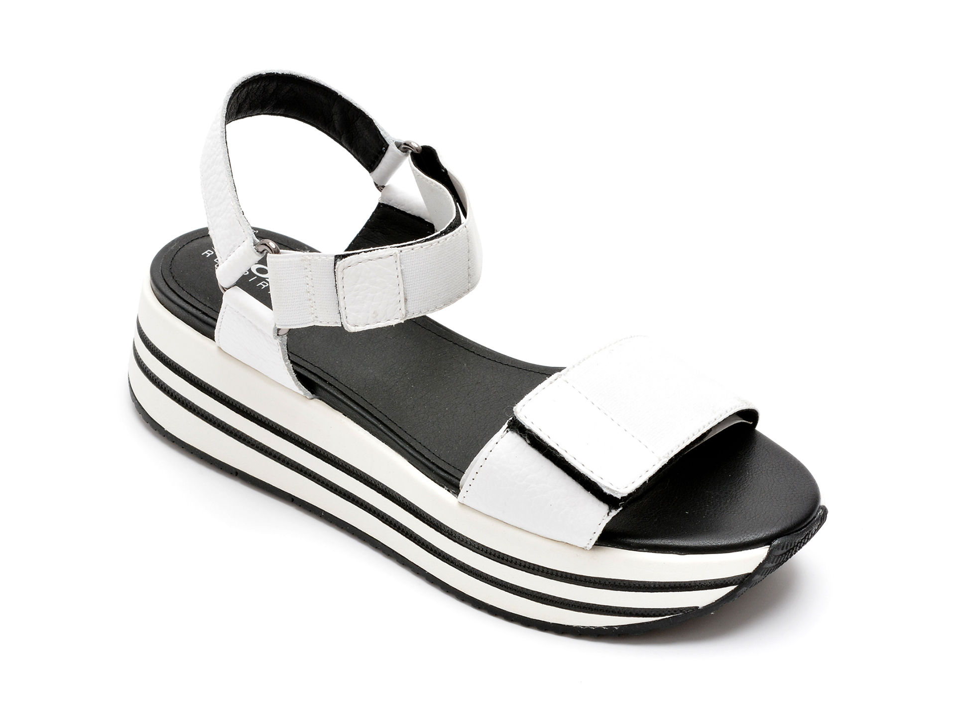 Sandale GEOX albe, D25RSA, din piele naturala 1 Sandale GEOX albe