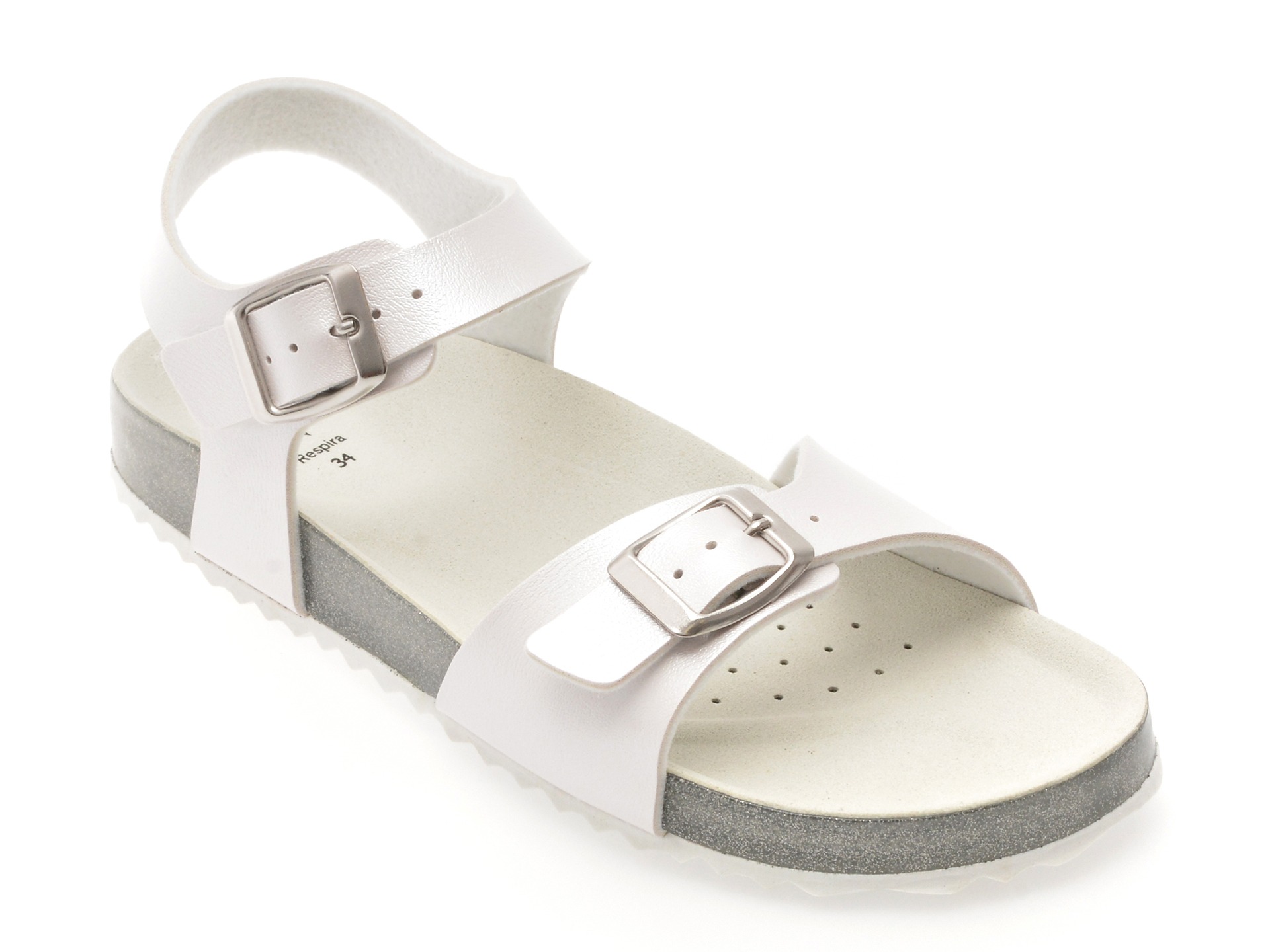 Sandale GEOX albe, J558MI, din piele ecologica 1 Sandale GEOX albe