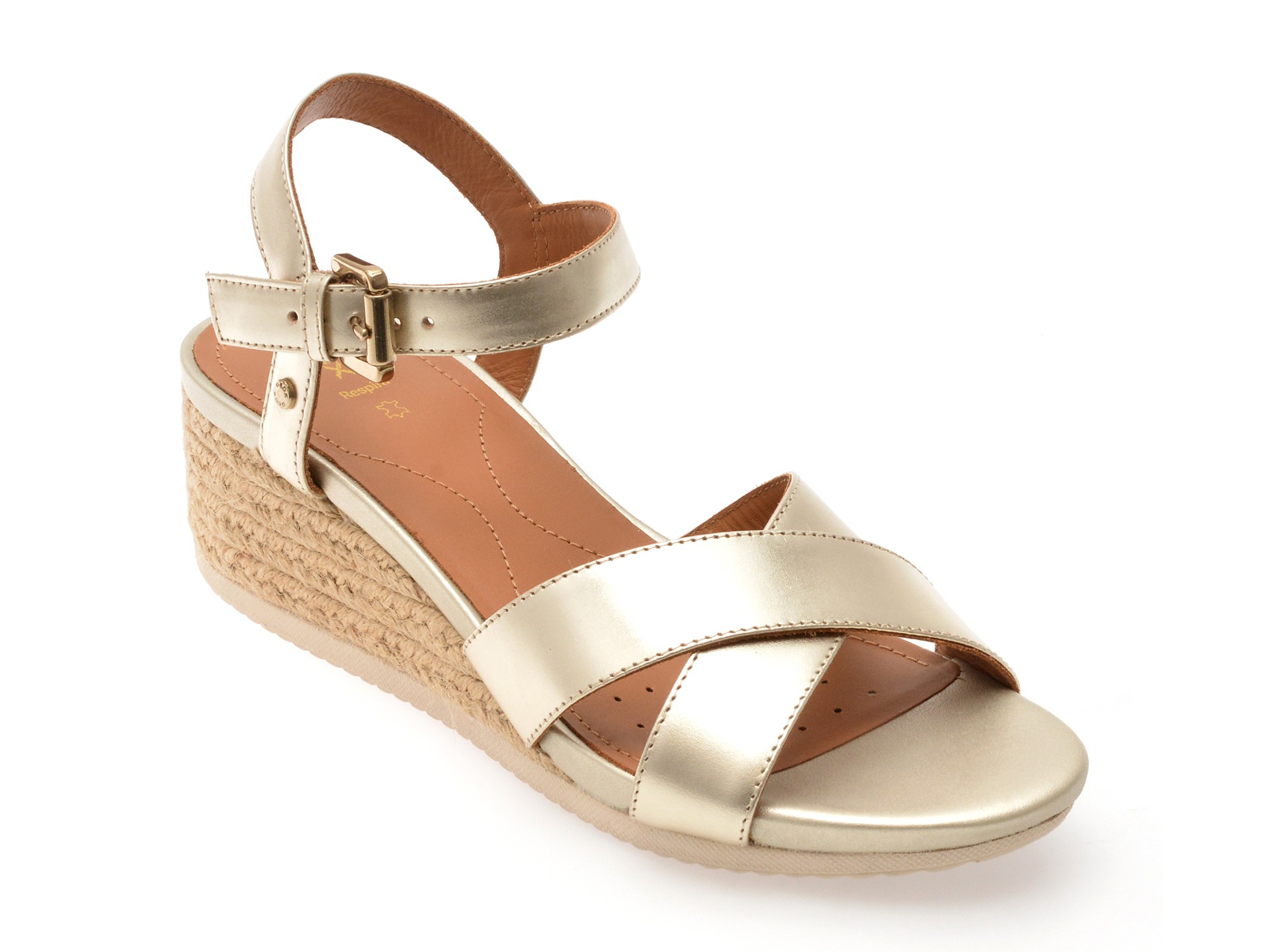 Sandale GEOX aurii, D02HHC, din piele naturala 1 Sandale GEOX aurii