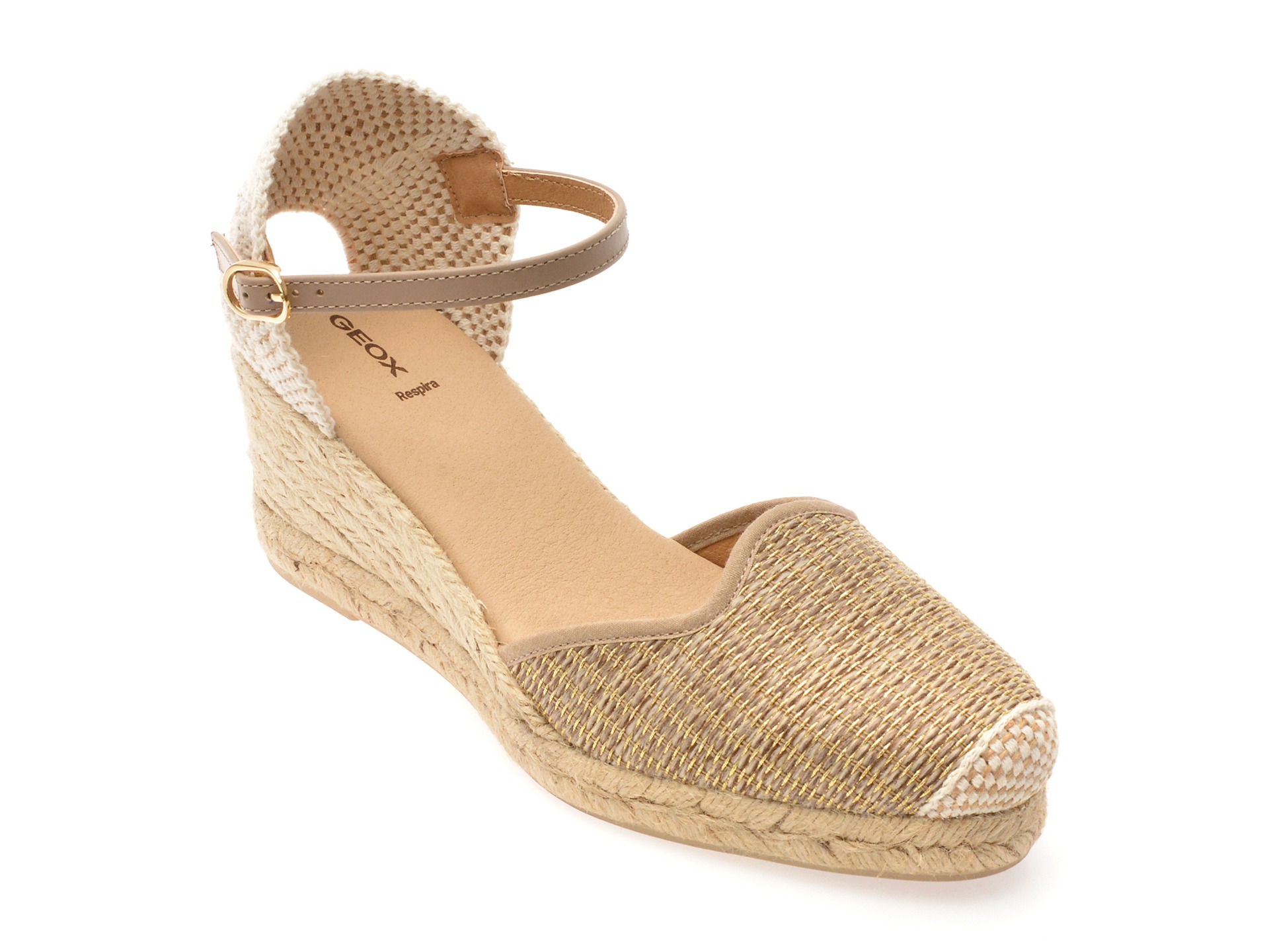 Sandale GEOX bej, D55NGE, din material textil 1 Sandale GEOX bej