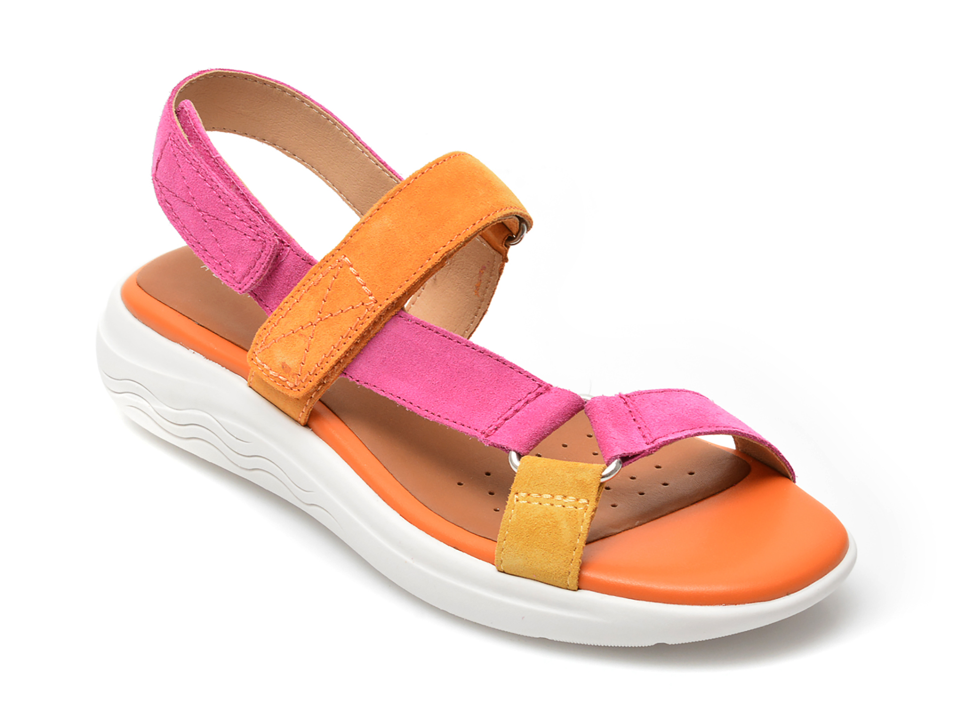 Sandale GEOX fucsia, D25ADA, din piele intoarsa 1 Sandale GEOX fucsia